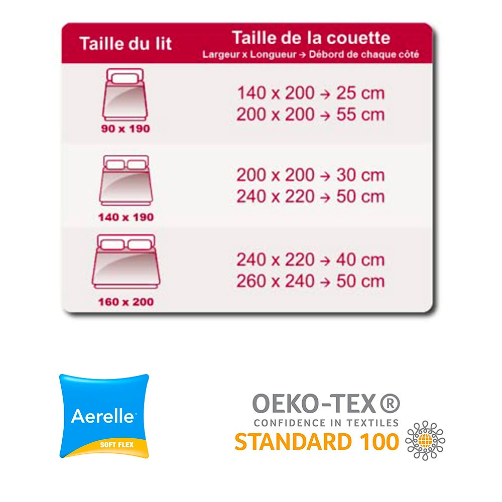 Couette de lit premium tempérée 350g blanc Aerelle soft flex ABEIL Dimension - 220x240 - 5