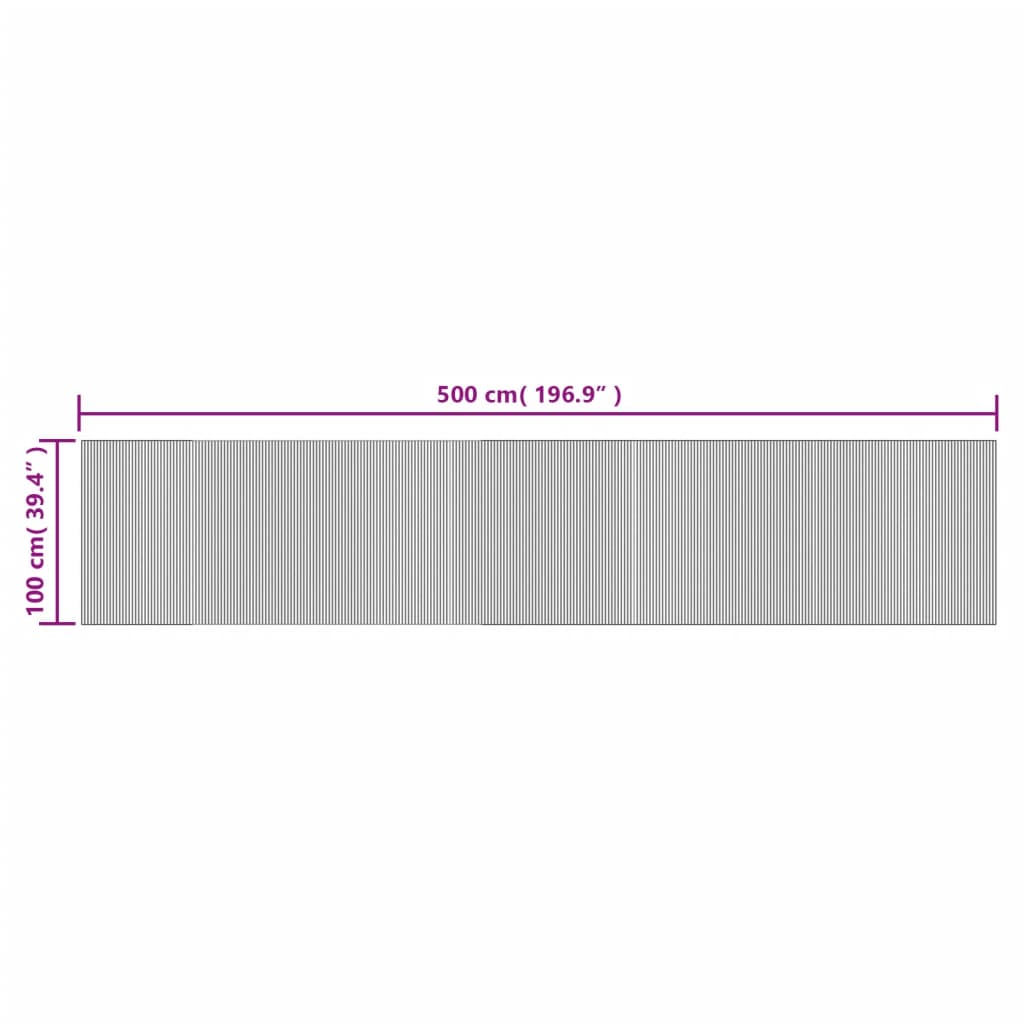 Tapis rectangulaire naturel 100x500 bambou - 8