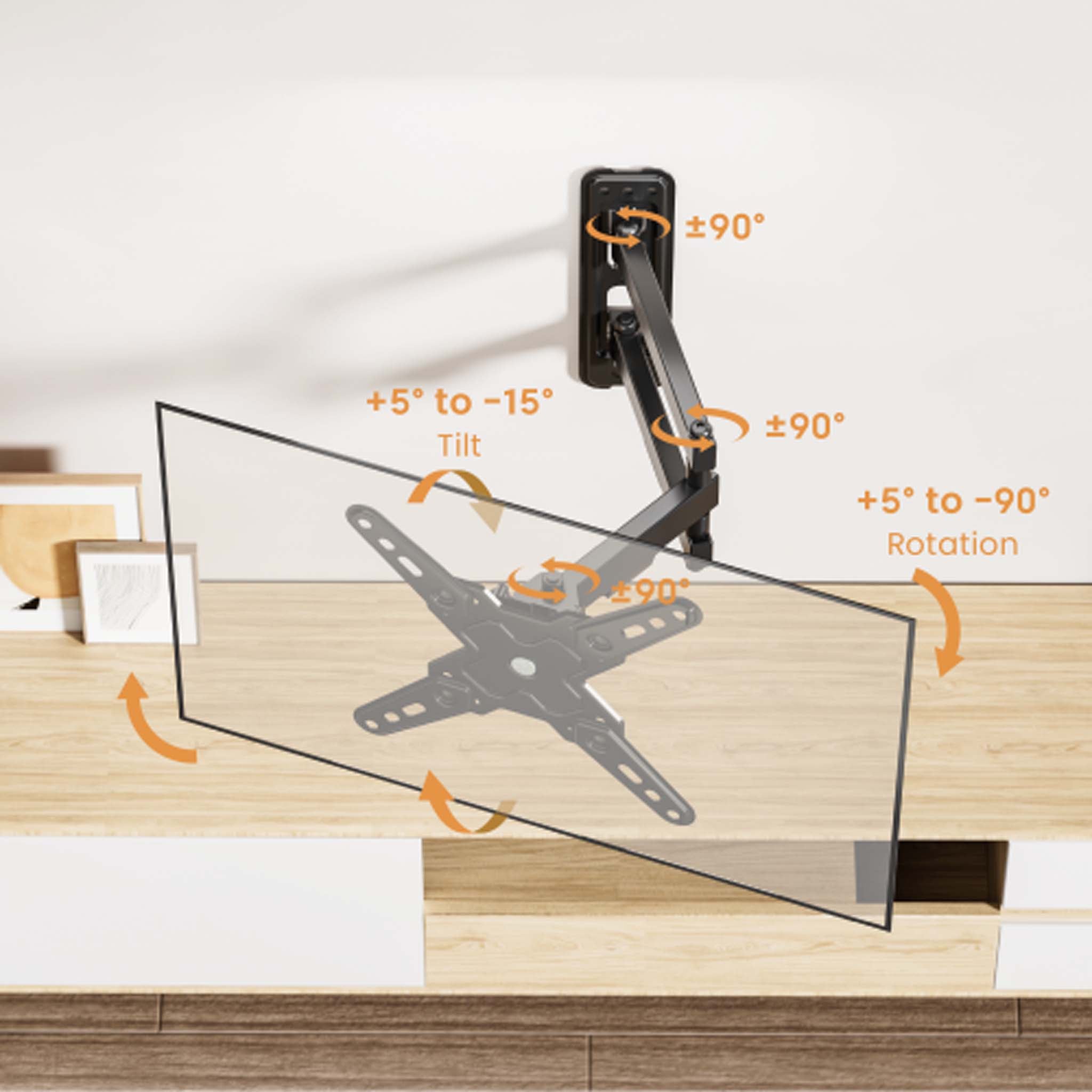 Wiltec Supporto TV a parete universale per schermi da 13