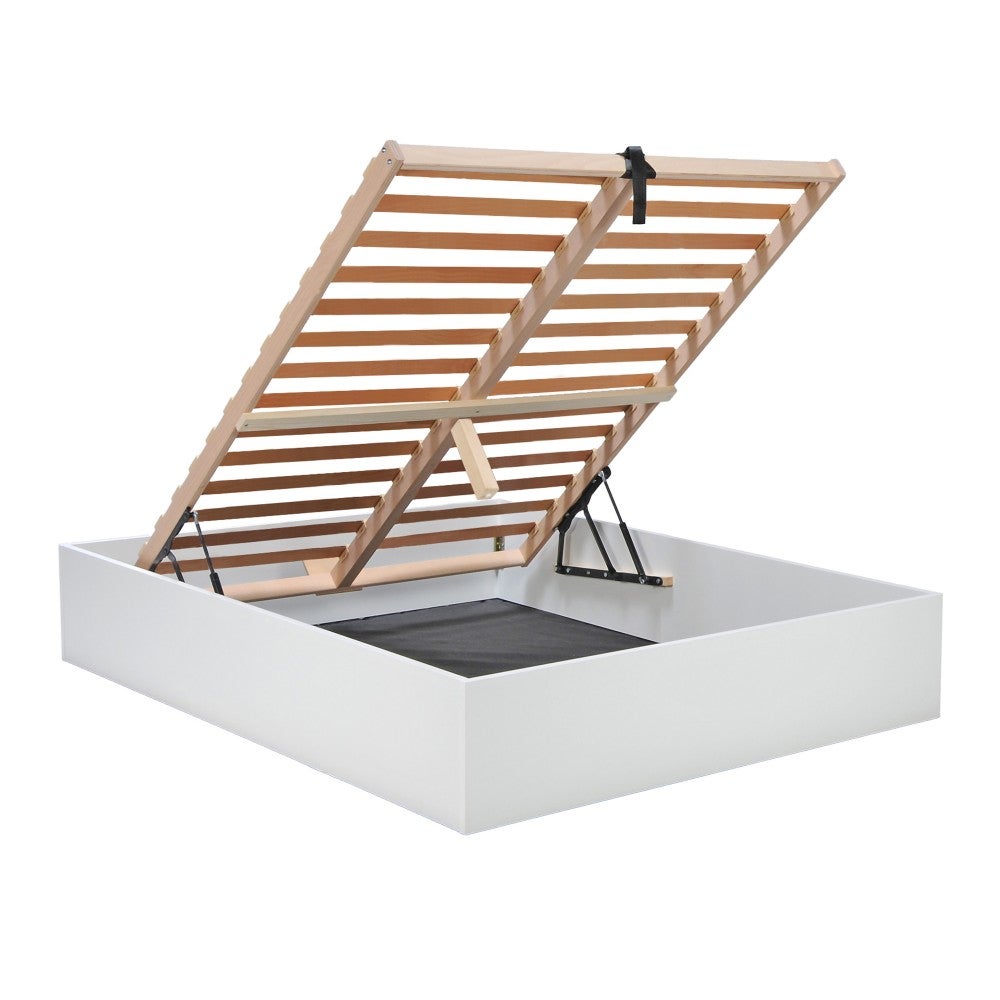 Lit coffre BILBAO 140x200 cm + sommier / blanc - 5