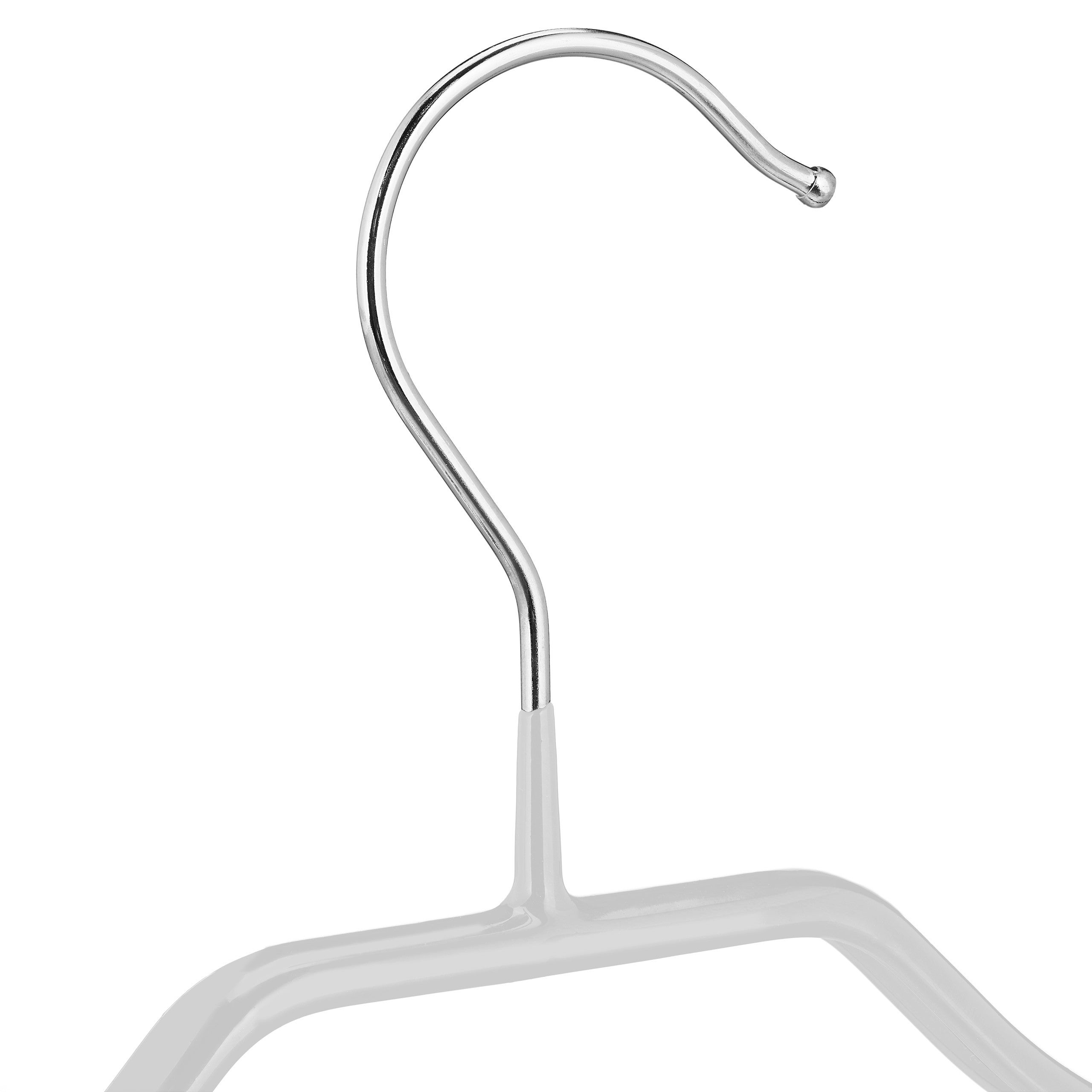 30x Cintres antidérapants, pour costumes, support large pour les épaules, traverse pantalon, gris clair - 6