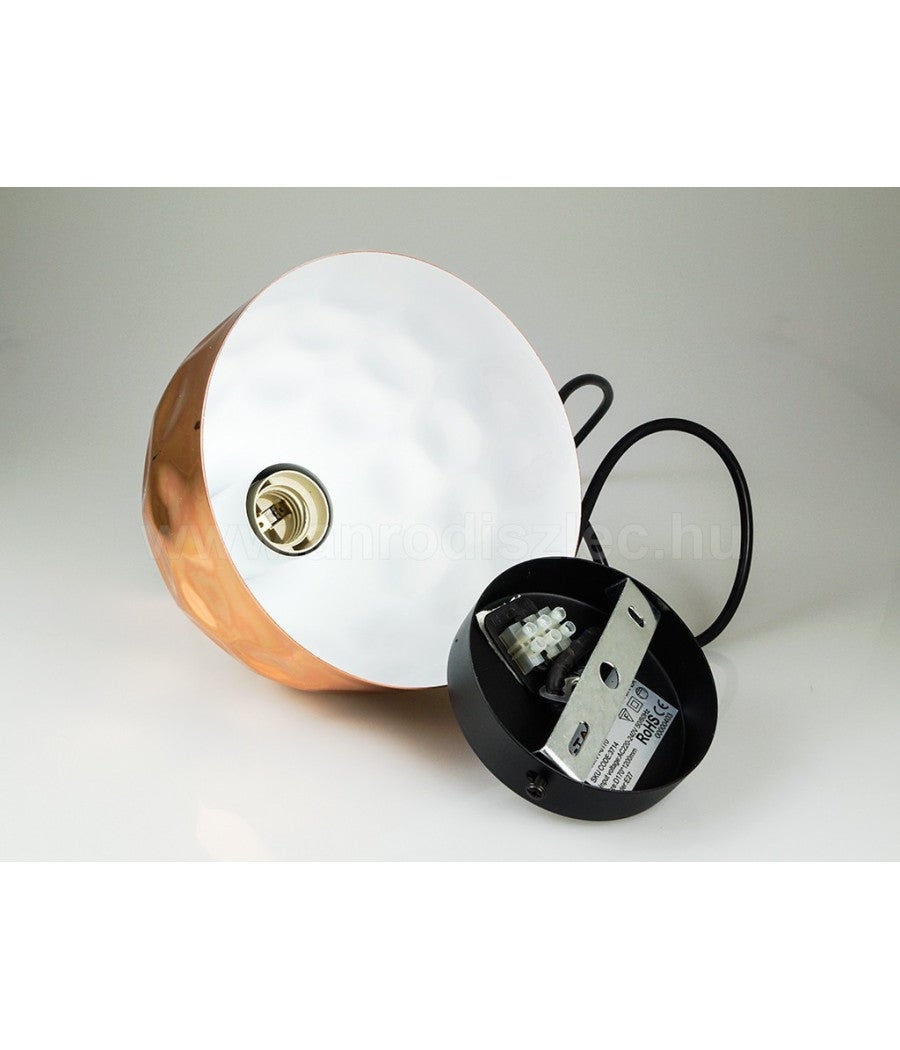 Trade Shop - Lampadario Pendente Lampada A Sospensione In Metallo Cono Oro Rosa Rame Vt-8170 - - 3