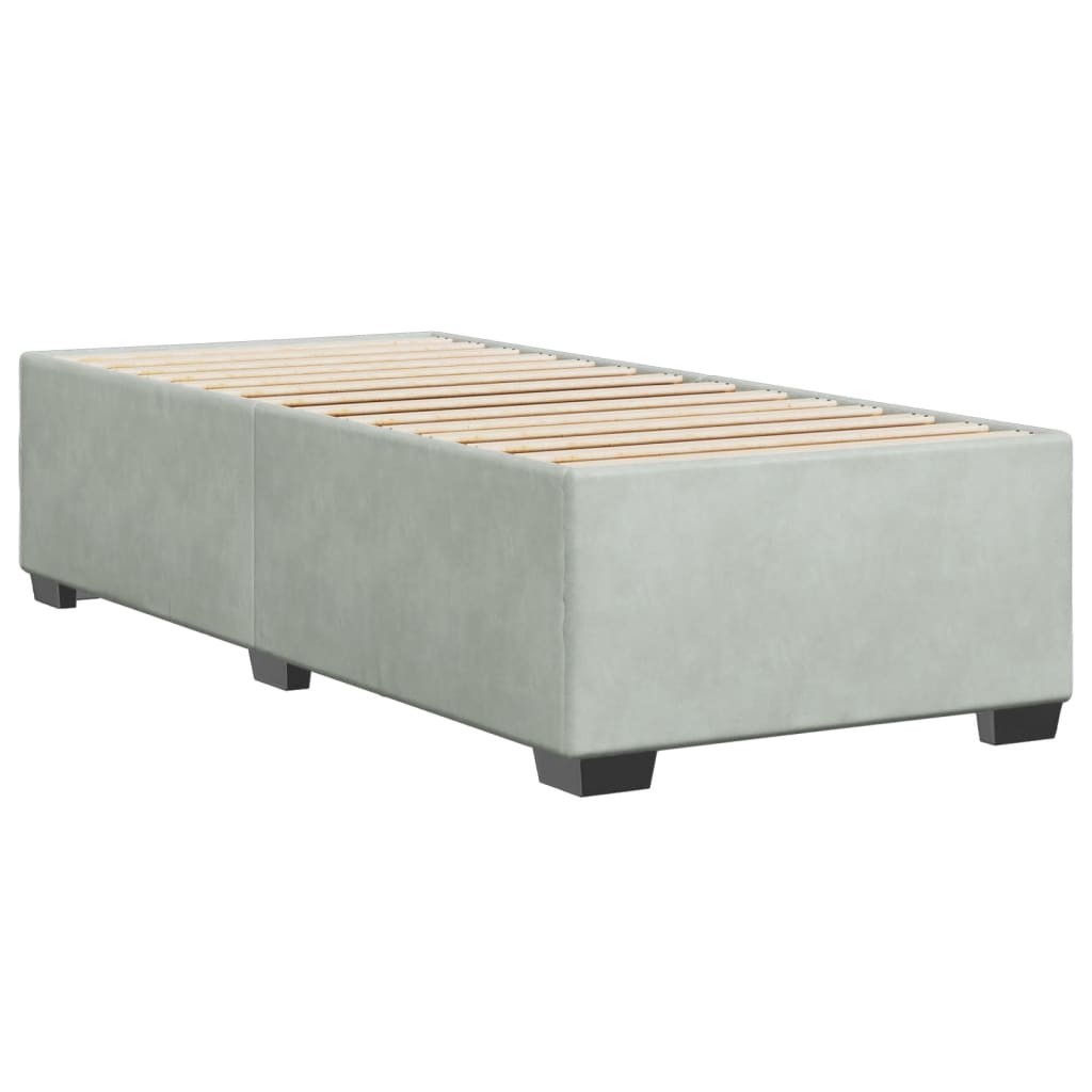 Cadre de lit sans matelas, en velours, gris clair, pour la chambre, 100 × 200 cm - 3