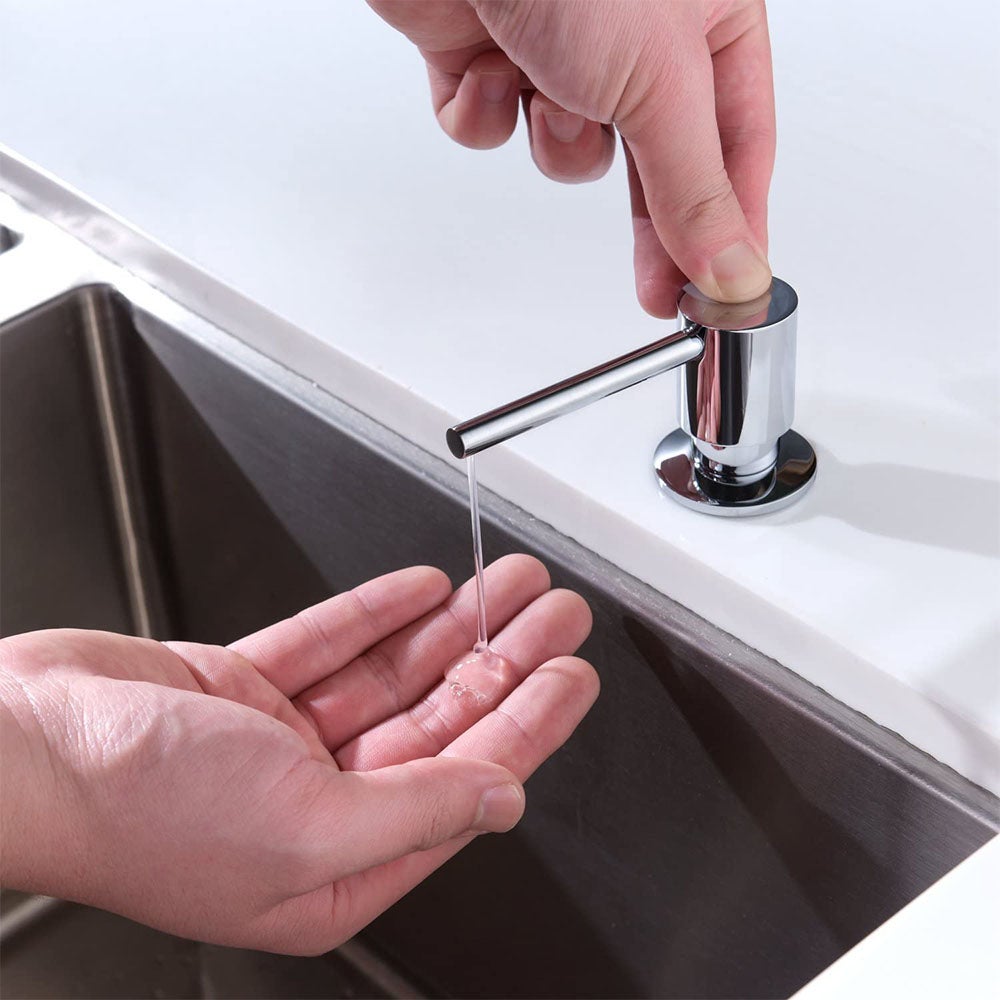 Dosificador Gel de empotrar encimera, acabado cromo brillo fabricado en acero - 3