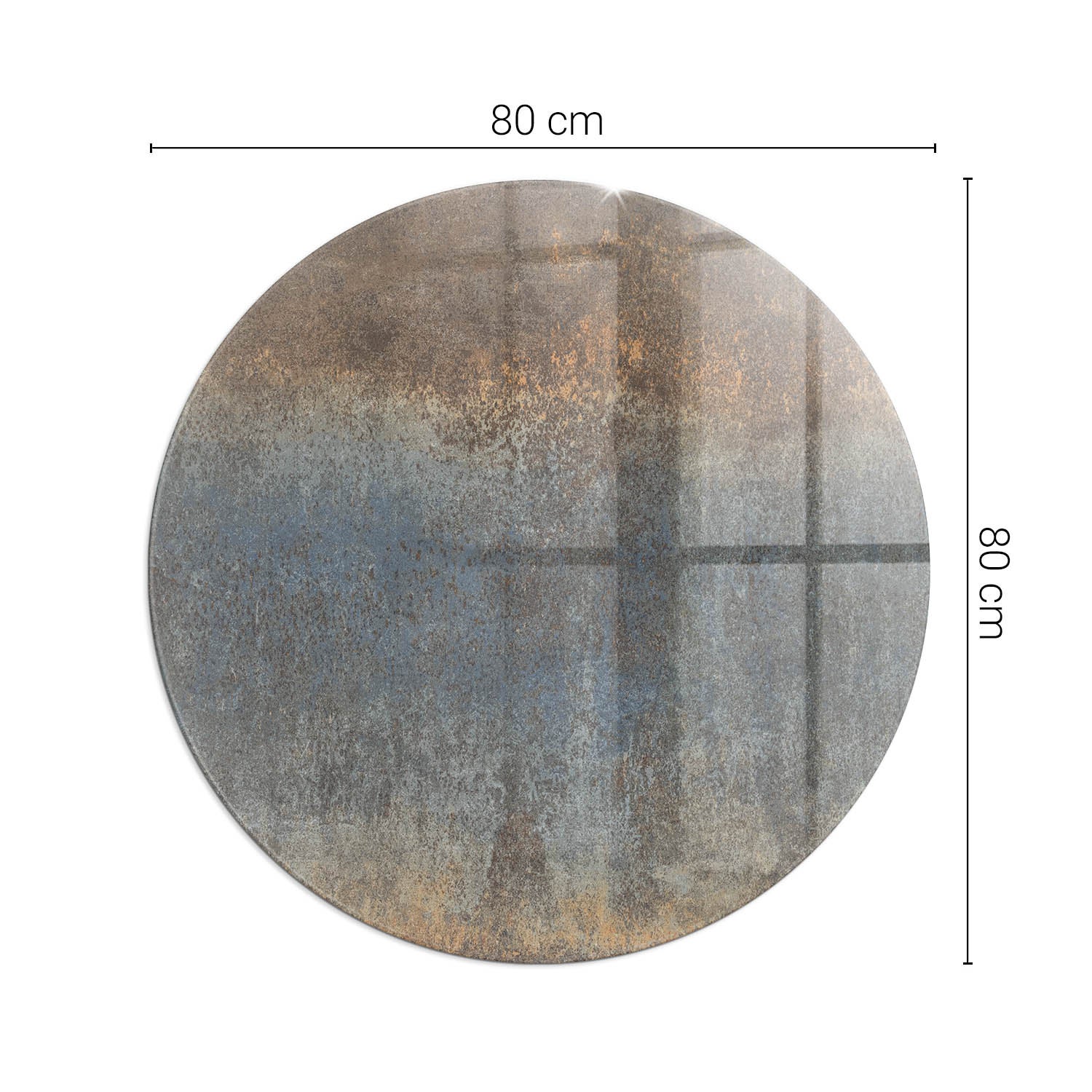 Szklana podkładka pod kominek ze szkła hartowanego - fi 80 cm - Abstrakcyjny teksturowy wzór - TULUP - 2