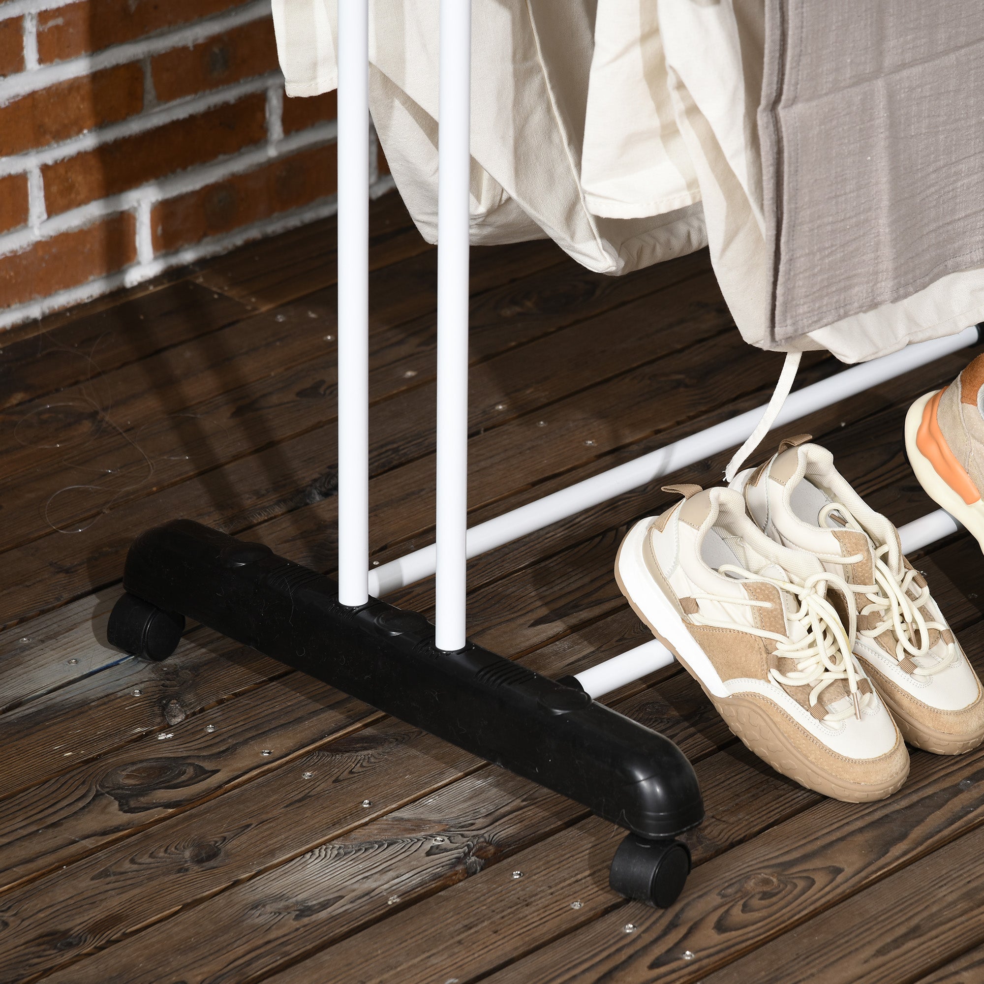 Asciugatrice a 4 livelli con ruote, supporto estensibile, nero 73x45,5x177 cm, robusta e pratica per un'asciugatura ottimale - 3