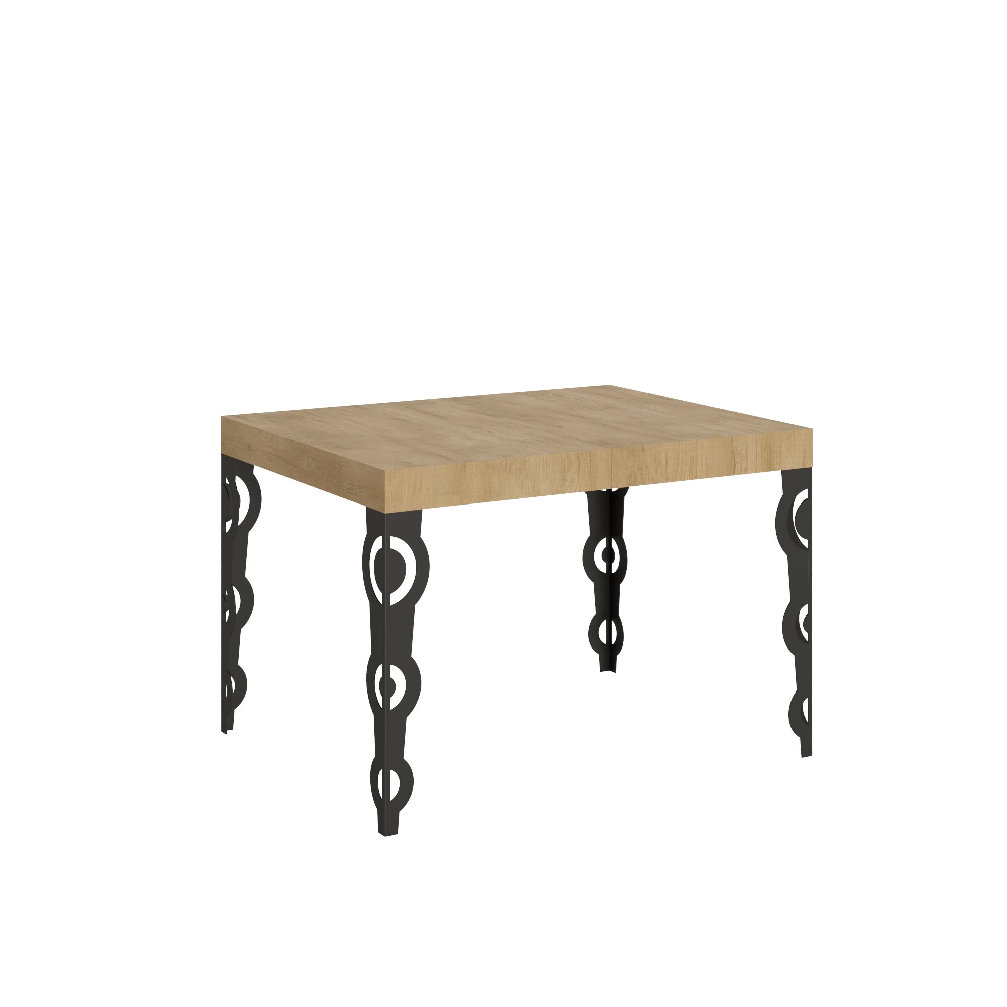 Stół rozkładany Karamay 80x120/204 cm Dąb naturalny z ramą antracytową