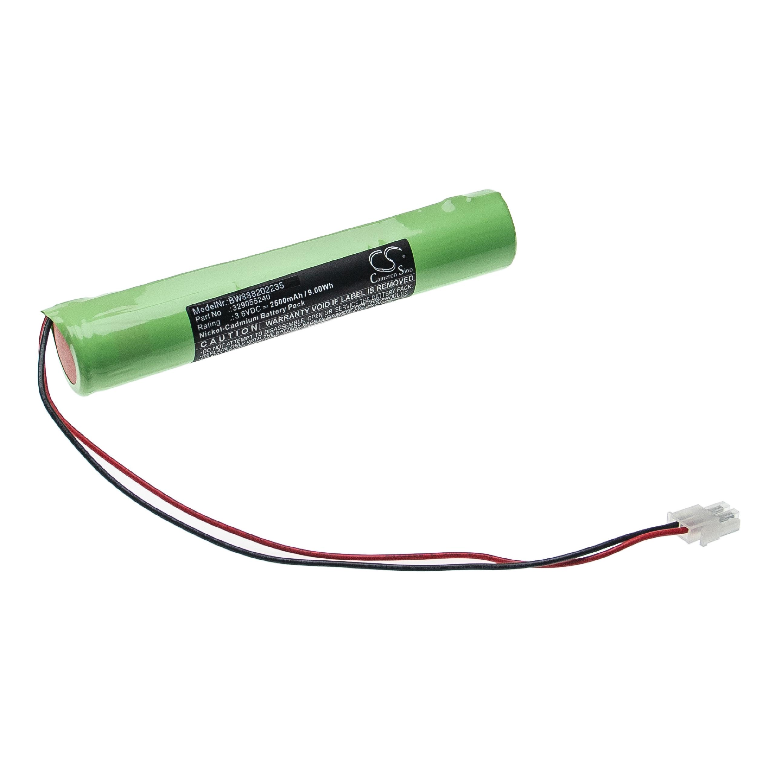 vhbw Batterie remplacement pour BAES 329055240 pour éclairage d'issue de secours (2500mAh, 3,6V, NiCd) - 4