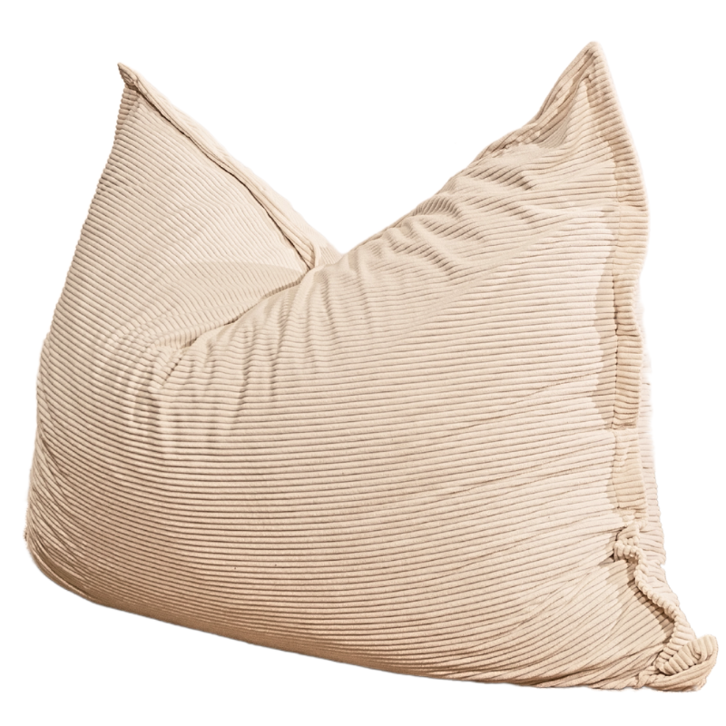 Pouf velours côtelé déhoussable BANANAIR 180 x 140 cm blanc cassé - 2
