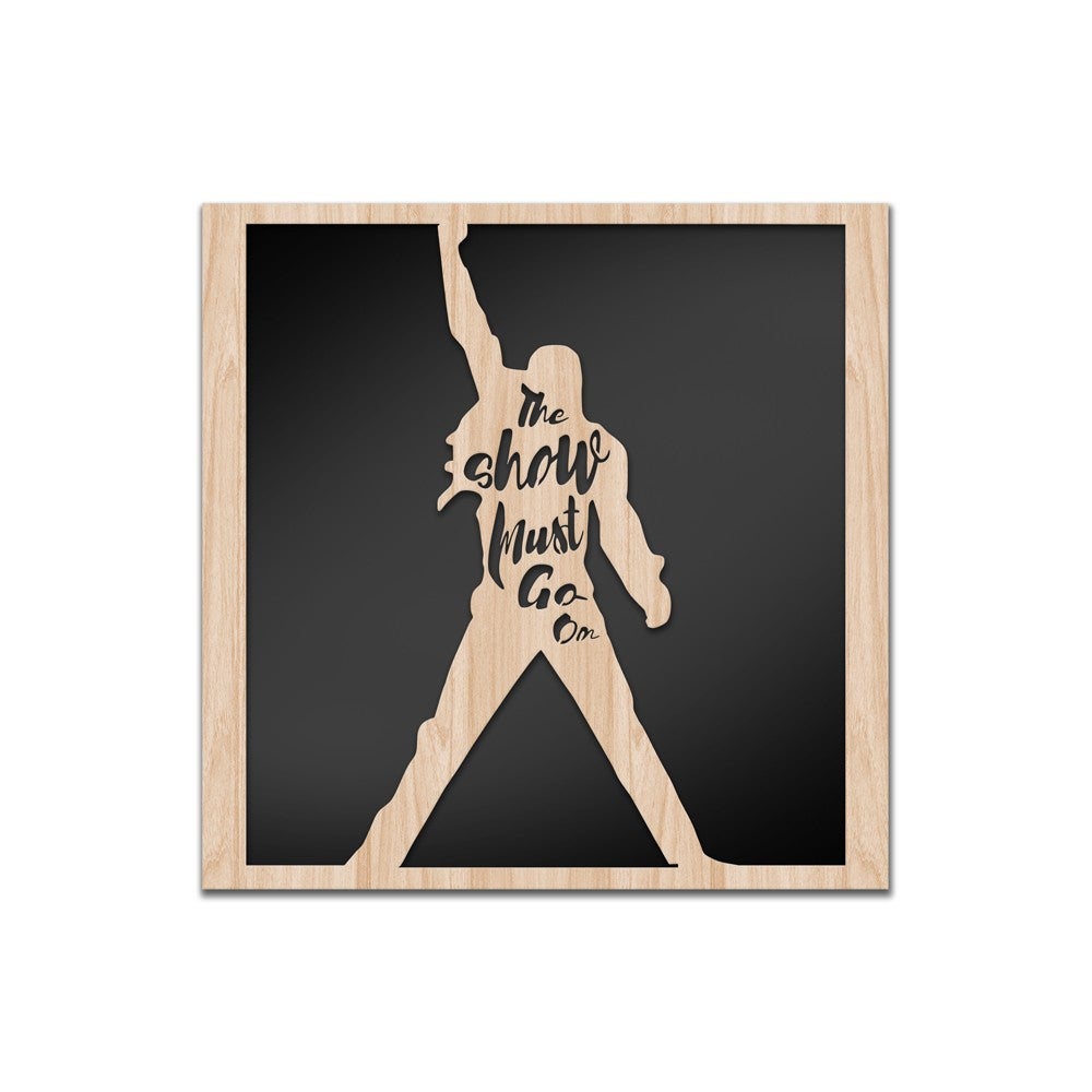 THE SHOW MUST GO ON - Obraz na meble z drewna kompozytowego i PCV cięty laserowo, 60x60 cm