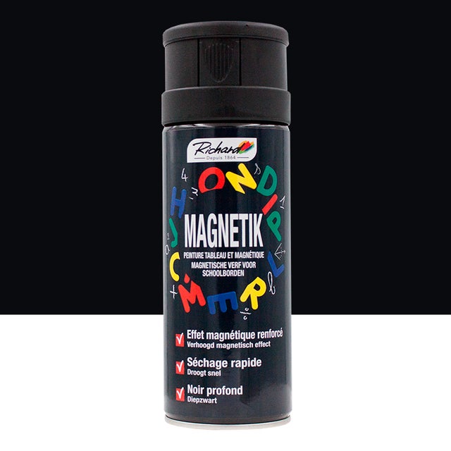 Peinture aérosol magnétique à la craie Magnetik Richard noir profond 400ml