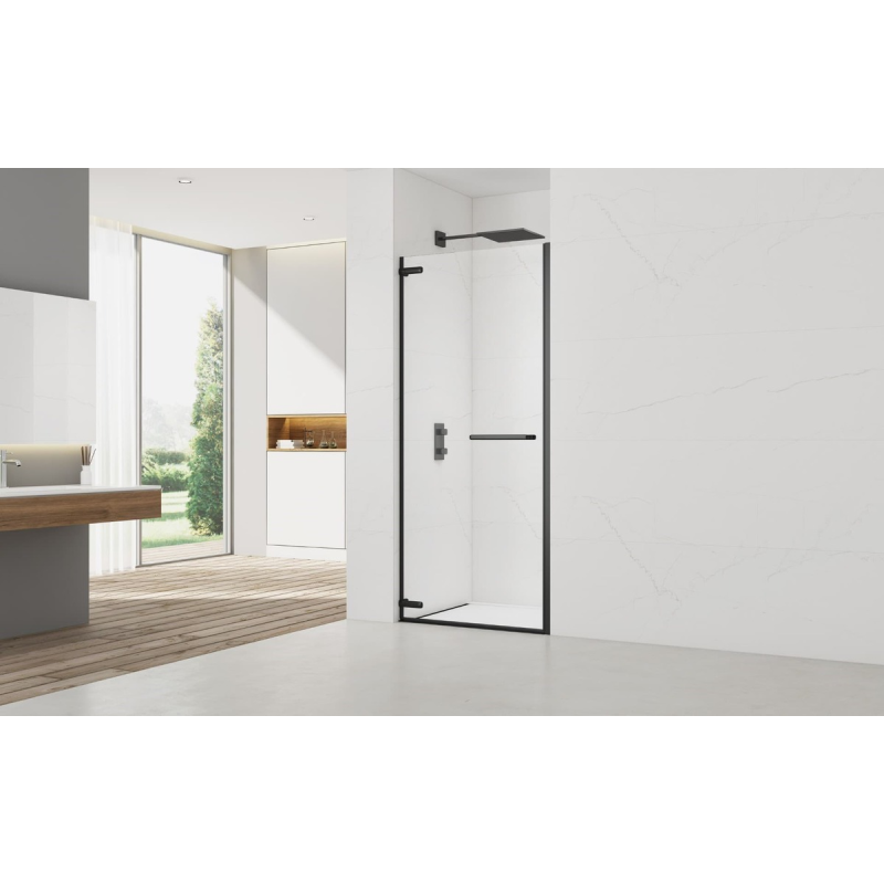 Swiss Aqua Technologies TGD NEW 100x200cm porta doccia battente anticalcare con profilo nero opaco (SATTGDO100NIKAC) - 3