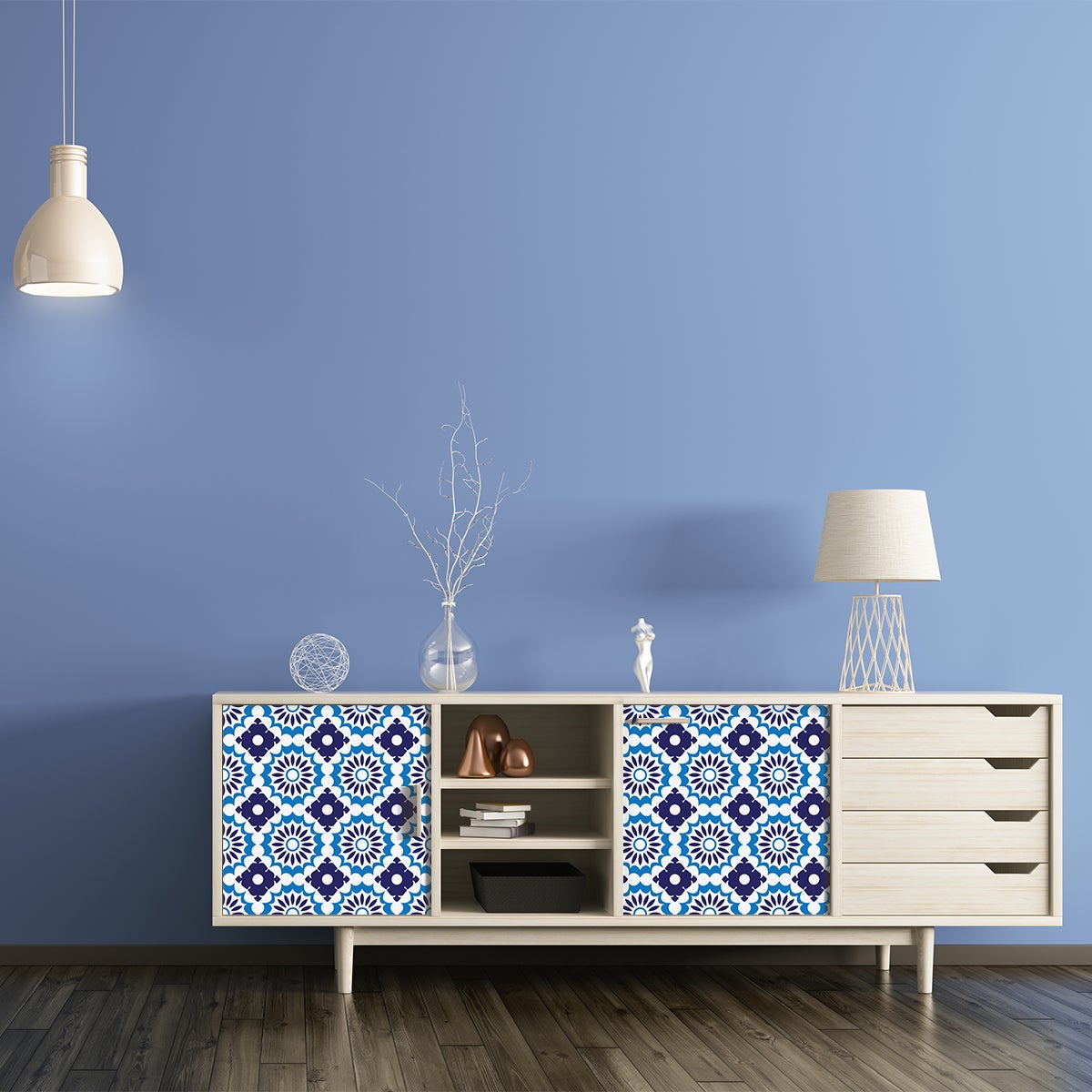 24 vinilos baldosa de cemento muebles florentina - adhesivo de pared - revestimiento sticker mural decorativo - 24stickers10x10cm