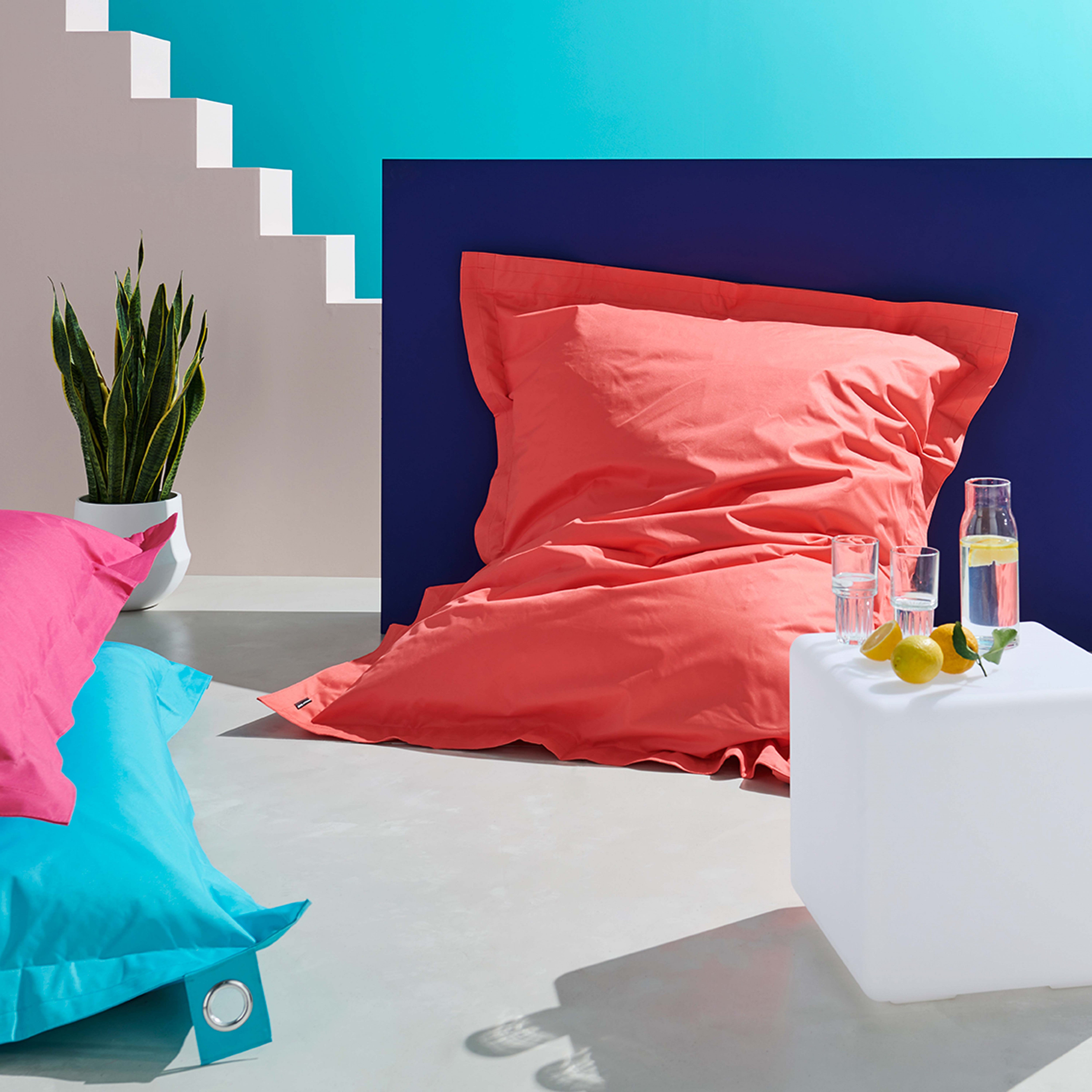 Housse vide de pouf de jardin en polyester vert cactus 180 x 145 cm - 5