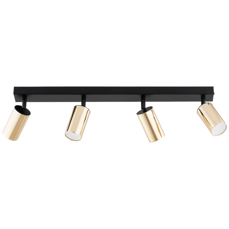 Reflektor sufitowy spot natynkowy Atlet listwa złoto-czarny 4xGU10x10W wym: 16 x 60 x 6 cm metal Alfa