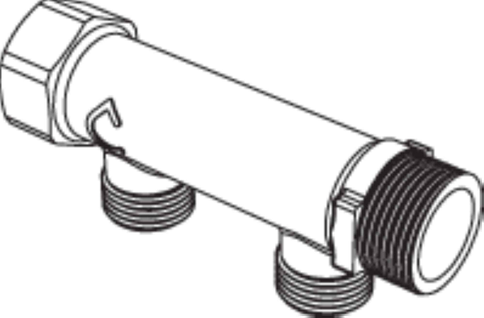 Collecteur laiton Mâle 15/21 - Entrée Femelle 20/27- Sortie Mâle 20/27 - 2 départs - 7