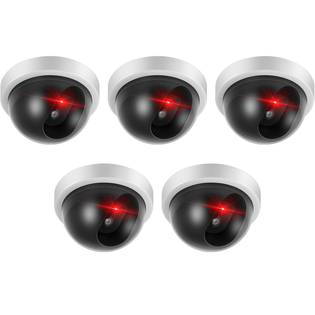 Ensemble de 5 caméras factices, avec lumières LED rouges clignotantes — free download