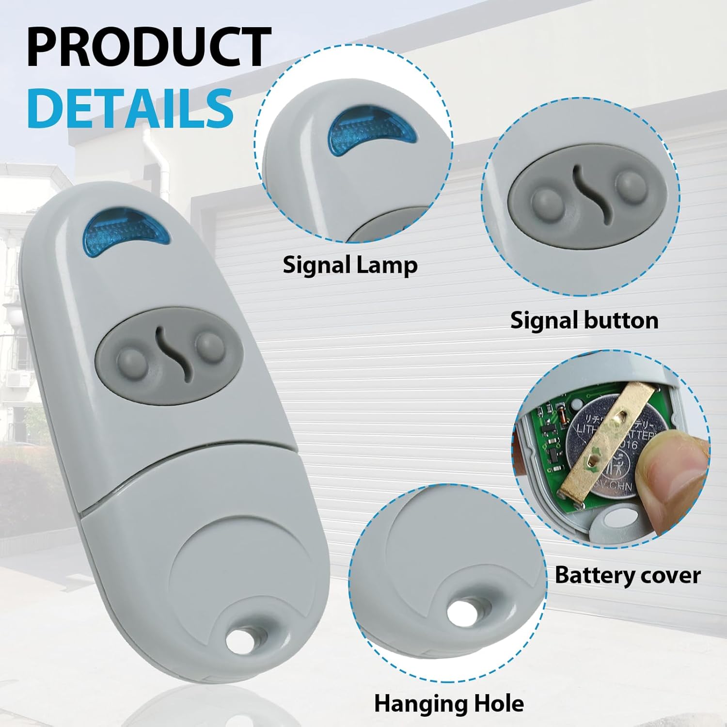 Telecomando Universale PingGoo Per TOP 432NA/EE/EV/M | 4 Pezzi 433,92MHz Con Batterie Incluse | Portachiavi Per Cancello E Garage