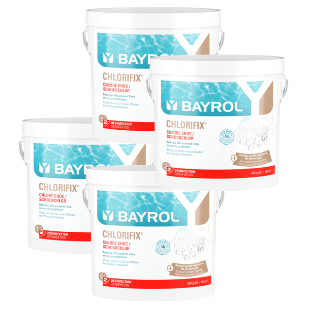 Pack de 4 Chlorifix Granulés 5 kg Chlore choc Bayrol