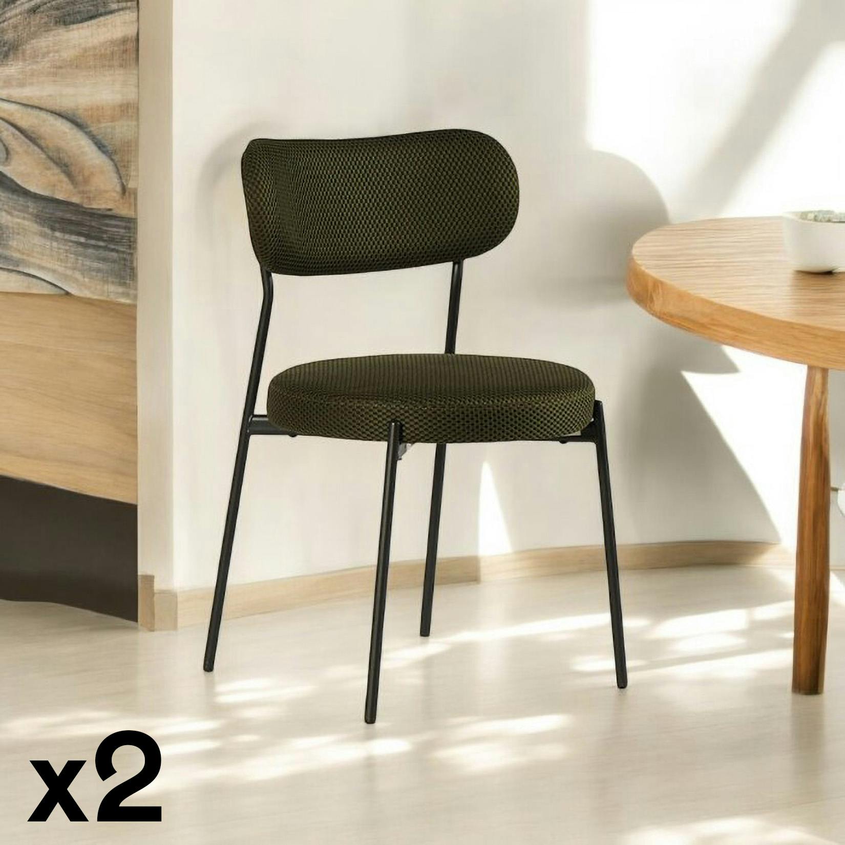 Fauteuil de table pivotant tissu vert (lot de 2) IENA | Leroy Merlin