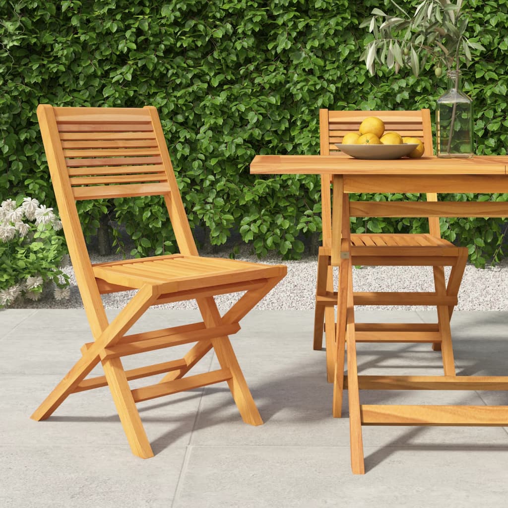 Chaises de jardin pliantes lot de 2 47x62x90cm bois massif teck | Leroy ...