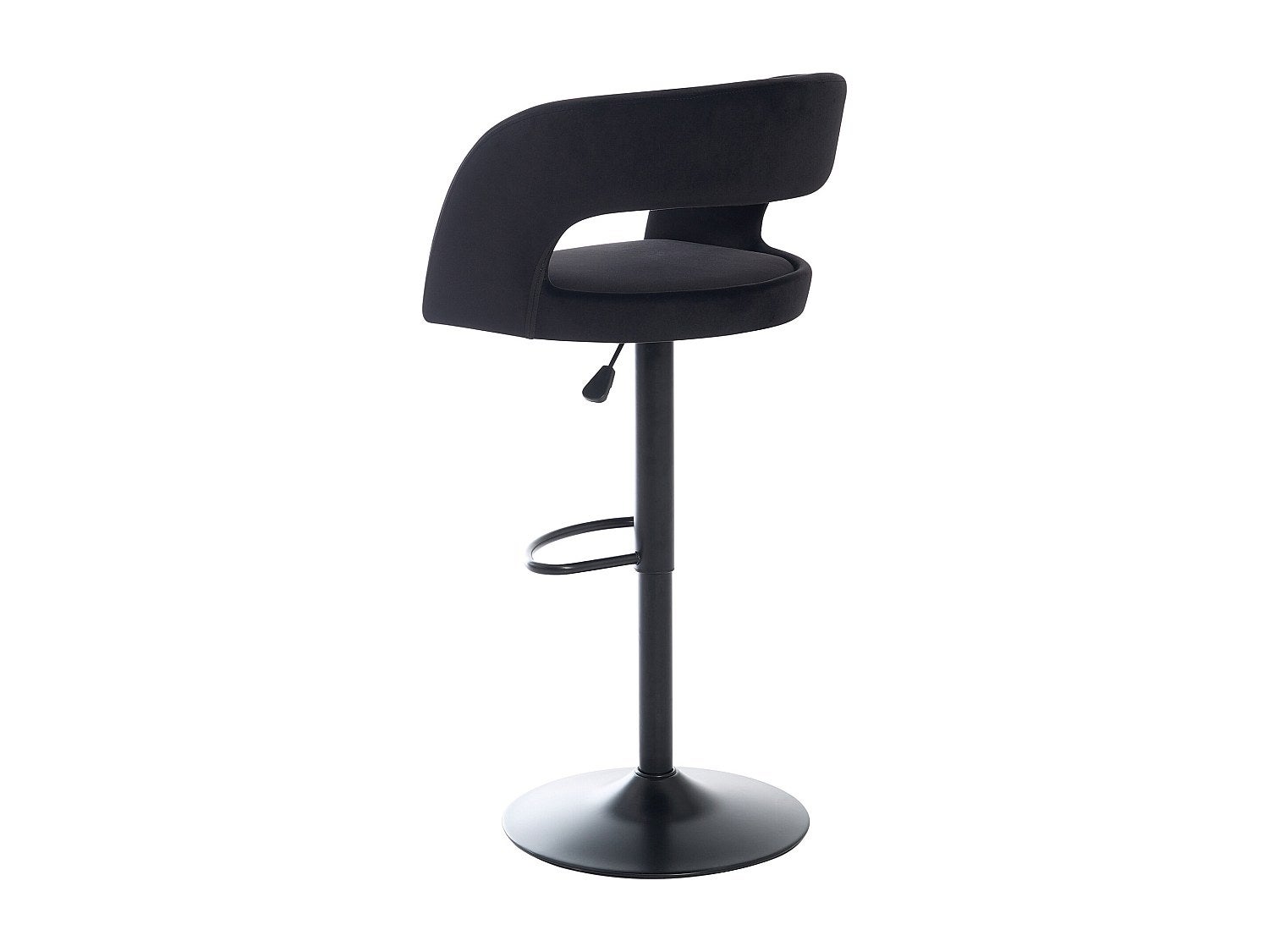 Sgabello da bar in Velluto e metallo Altezza regolabile Nero - Lotto di 2 - LAJUNIA - 8