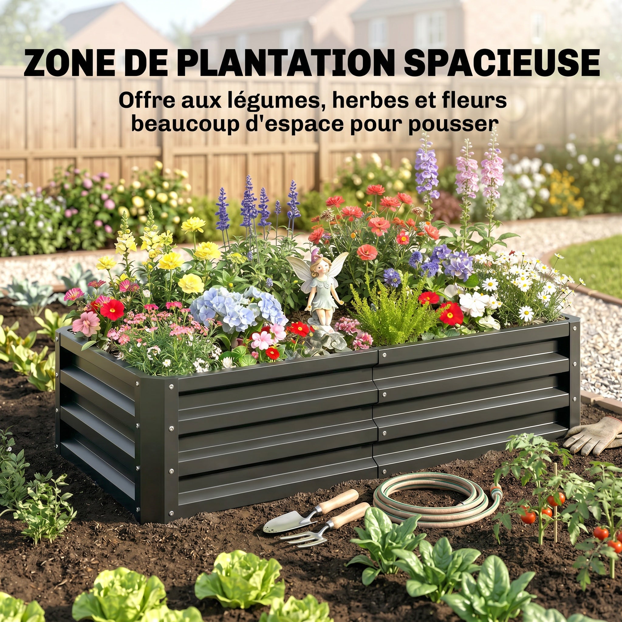 Carré potager Acier galvanisé Outsunny - 4