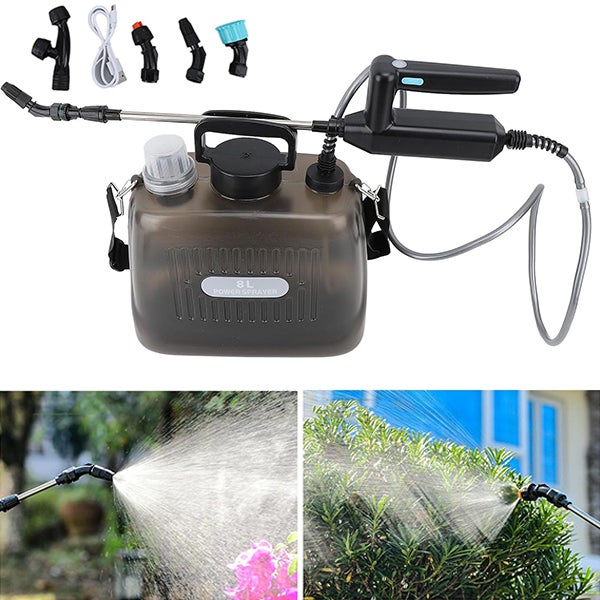 Przenośna konewka ciśnieniowa z ergonomicznym paskiem - automatyczny system 4 w 1 (spray/deszcz/mgła) - USB - idealna na balkony/do szklarni