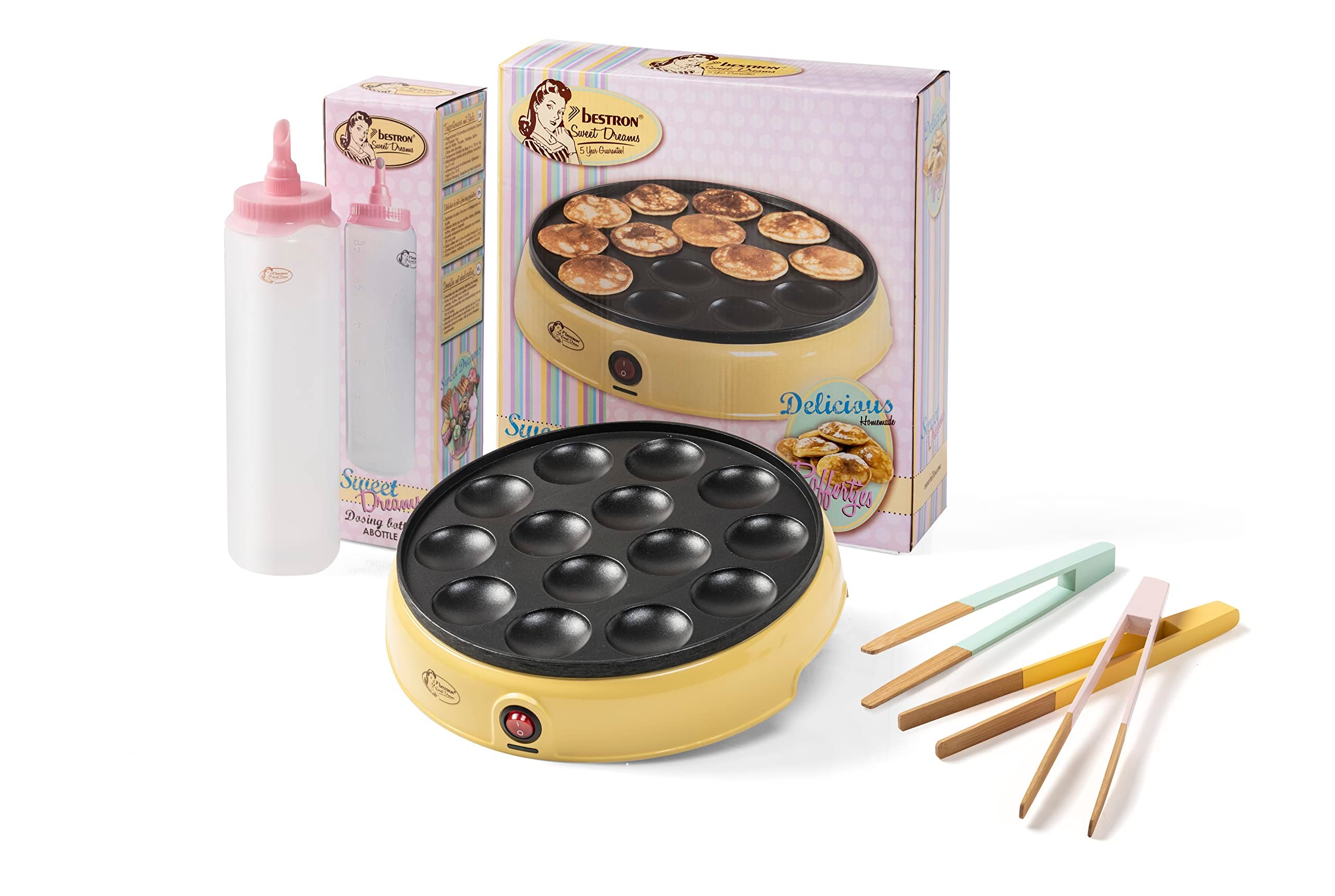 Bestron Poffertjesaker Kit éconoique avec bouteille de pâte pour 700