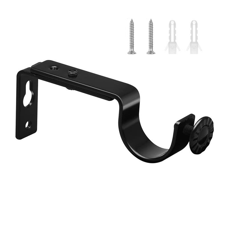 3 Staffe Per Aste Tende In Metallo Nero – Regolabili Da 8,6 A 9,6 Cm – Supporti A Muro Con Viti – Diametro Asta 2,5-3 Cm