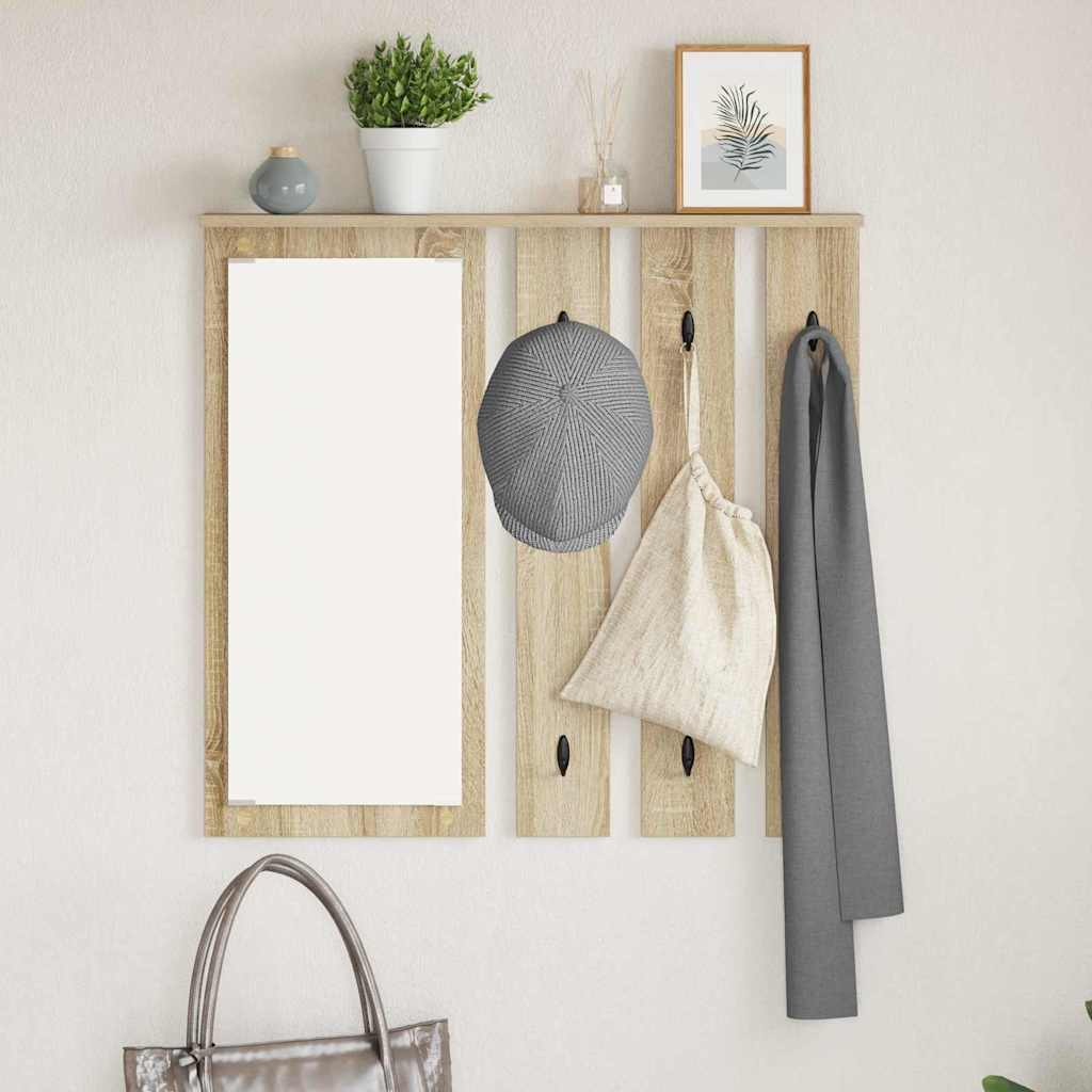 Maison exclusive - perchero de pared con estante roble sonoma 84 x 10 x 80 cm