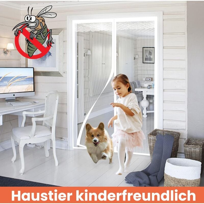Pas Cher Moustiquaire Porte MagnéTique Facile à Installer Sans Percer O 735408
