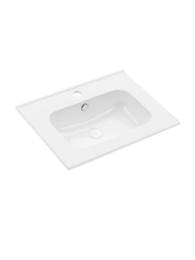 Umywalka wpuszczana Uptrend VENTA 60 biały połysk, z otworem na baterię oraz przelewem 1 szt.
