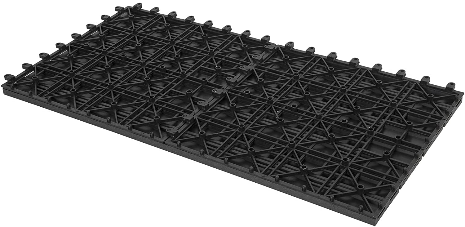 WPC Dalle de sol Revêtement Carrelage 30x60cm, pour jardin terrasse, Anthracite 12 pièce/2 m², WOLTU - 4