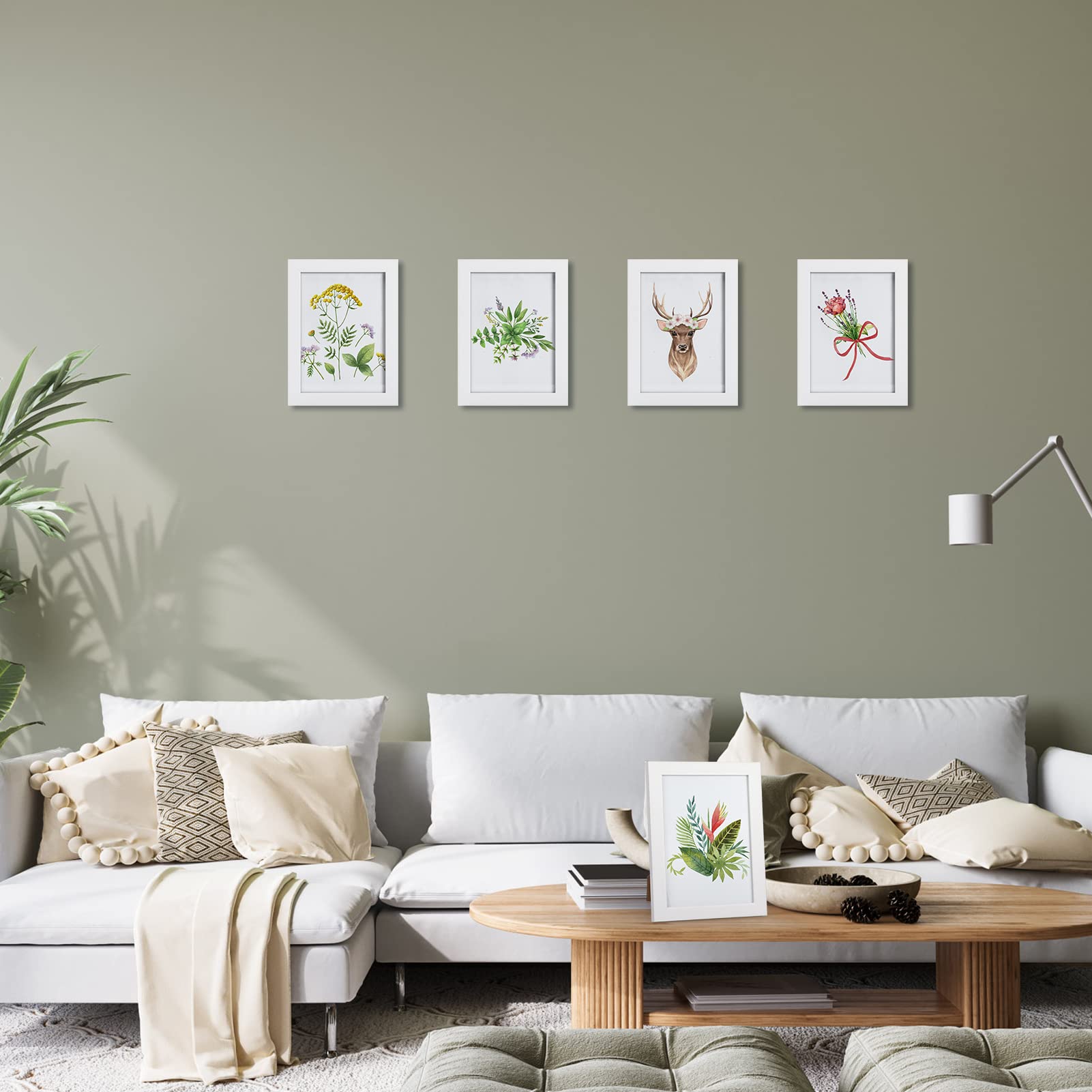 EXYGLO Cornice 13x18, Cornice Foto, Portafoto da Tavolo e da Parete,Contengono 7 Cornici Bianche, Decorazione per Soggiorno, Corridoio, Camera da Lett - 4