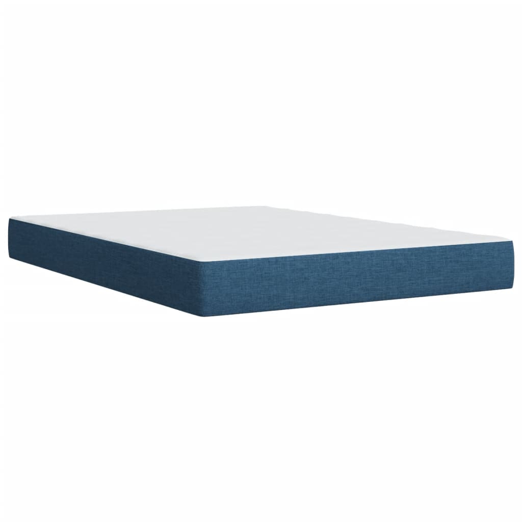 Sommier à lattes de lit avec matelas Bleu 160x200 cm Tissu — COMFORTXL - 10