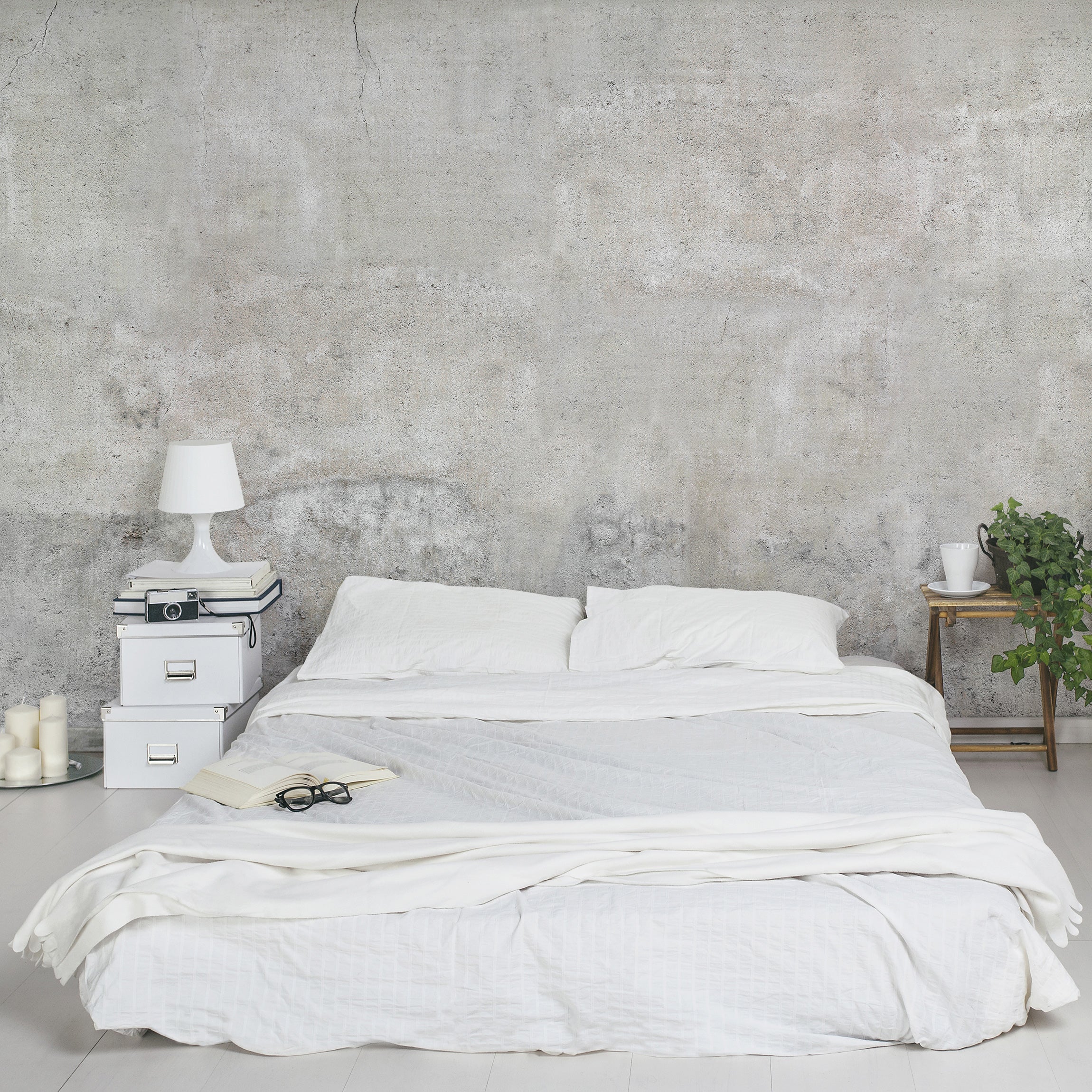 Carta da parati fotomurale shabby pietra effetto cemento industrial 103 - soggiorno cucina ingresso - tnt 288 x 190 cm Smart - 2