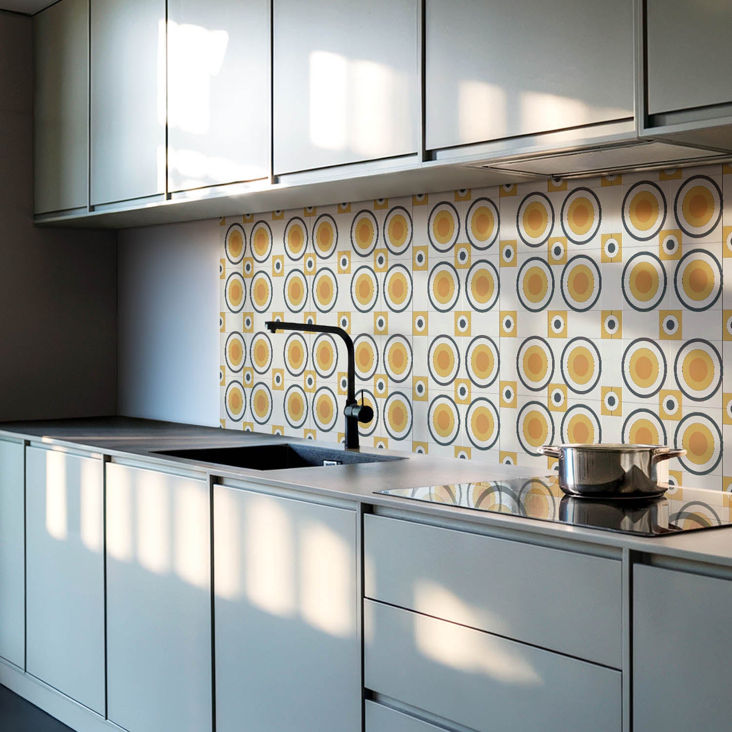 Panneaux muraux décoratifs, panneaux en PVC | 6x60x30 cm |Géométrie des cercles et des carrés - 2