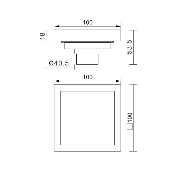 Siphon de sol carré - Doré brossé - 3
