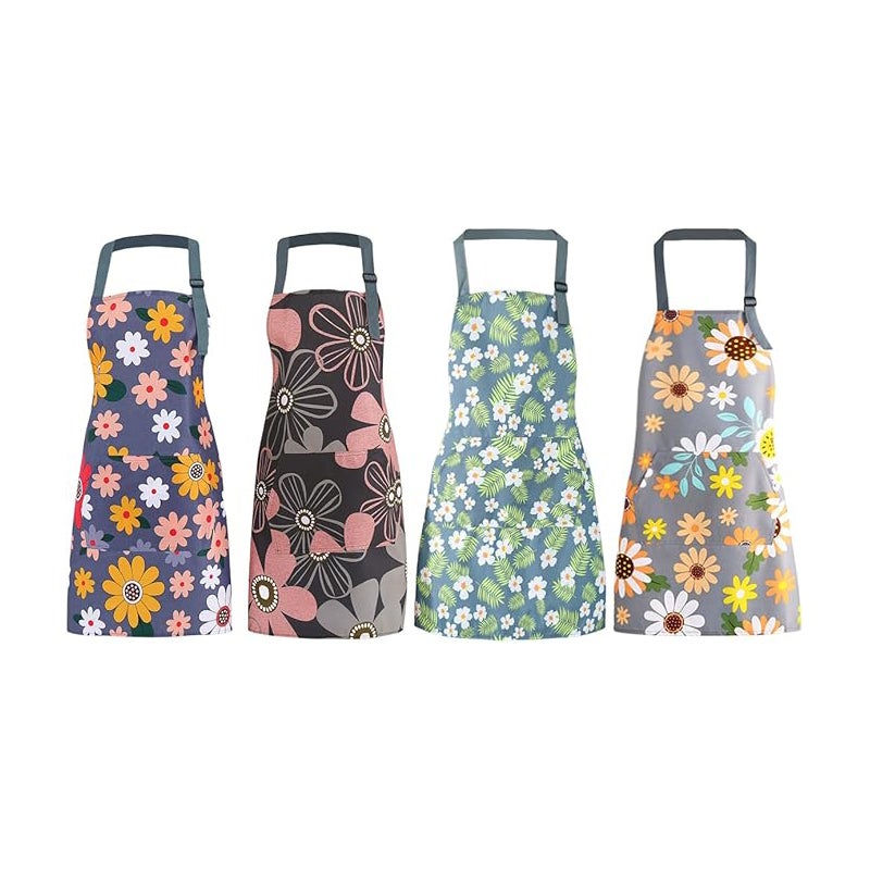 Delantales De Agua Para Cocina Delantal De Lino Y Algodón Pincy Para Mujer - Ajustable Con 2 Bolsillos, Ideal Para Cocina Y Jardinería Delantal Bolsillos Pincy