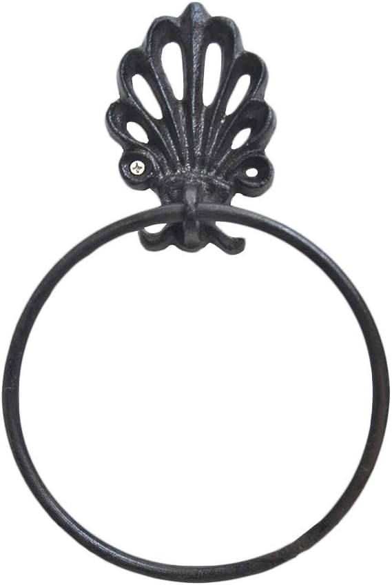 RTZEN Portasciugamani da bagno in ferro battuto, realizzato a mano, asta dritta per montaggio a parete, nero opaco, per casa o ufficio, 30,5 cm, adatto per asciugamani da 25,4 cm (piccolo