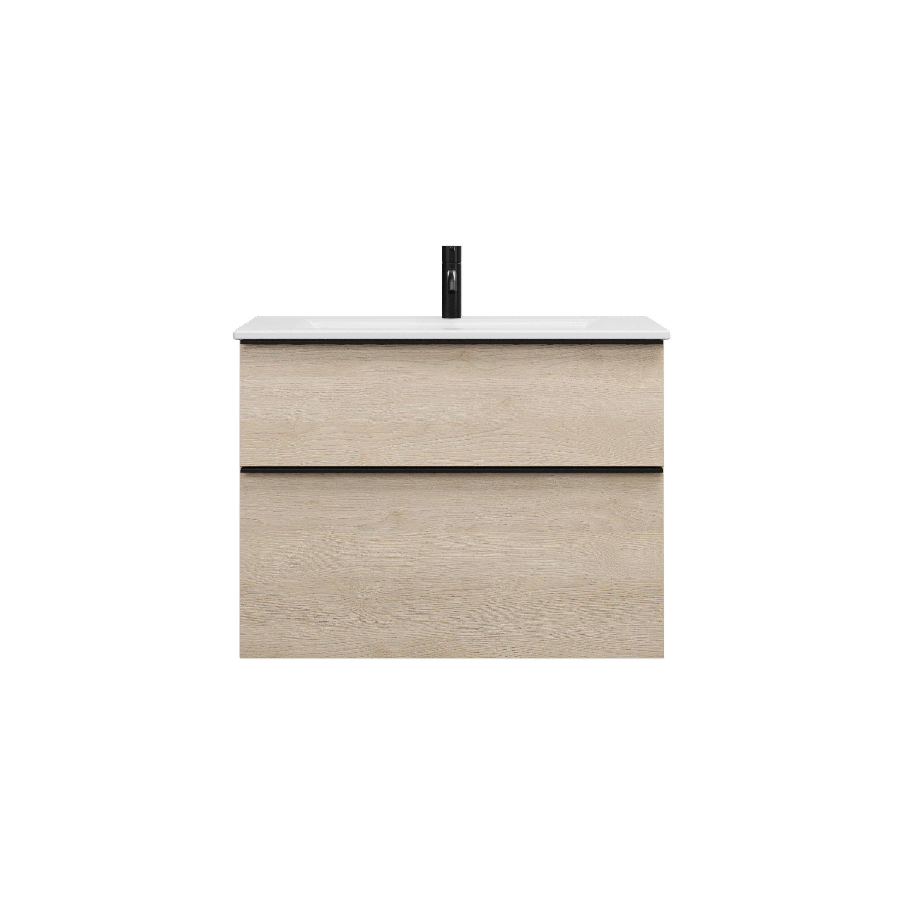 Burgbad eqio slim lavabo de cerámica con mueble bajo para lavabo, 820x490x620mm, shbt082f3180c0001g0252, color: roble decor cashmere / roble decor
