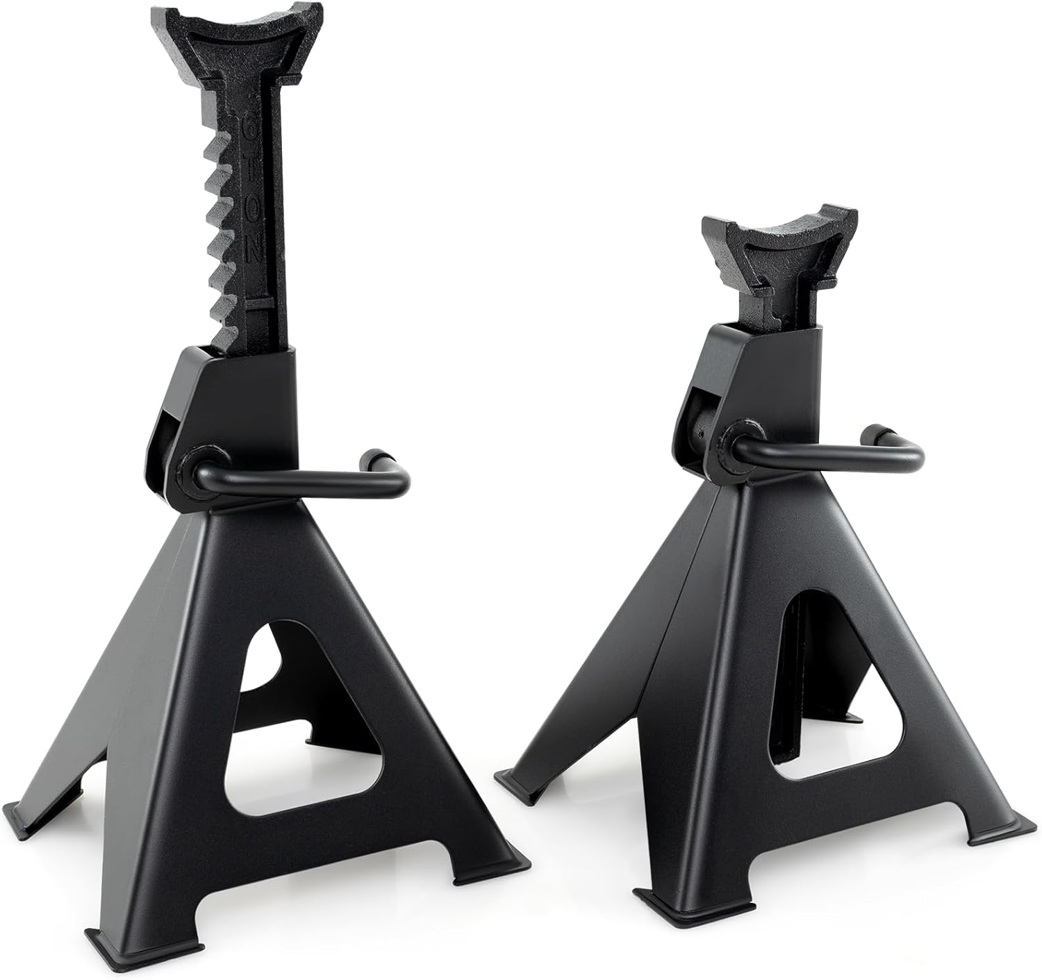 GOPLUS Lot De 2 Chandelles Voiture 6 Tonnes – Hauteur Réglable 360-585 Mm, Levage Sécurisé Avec Levier Auto-Verrouillant, Idéal Garage SUV Camionnette