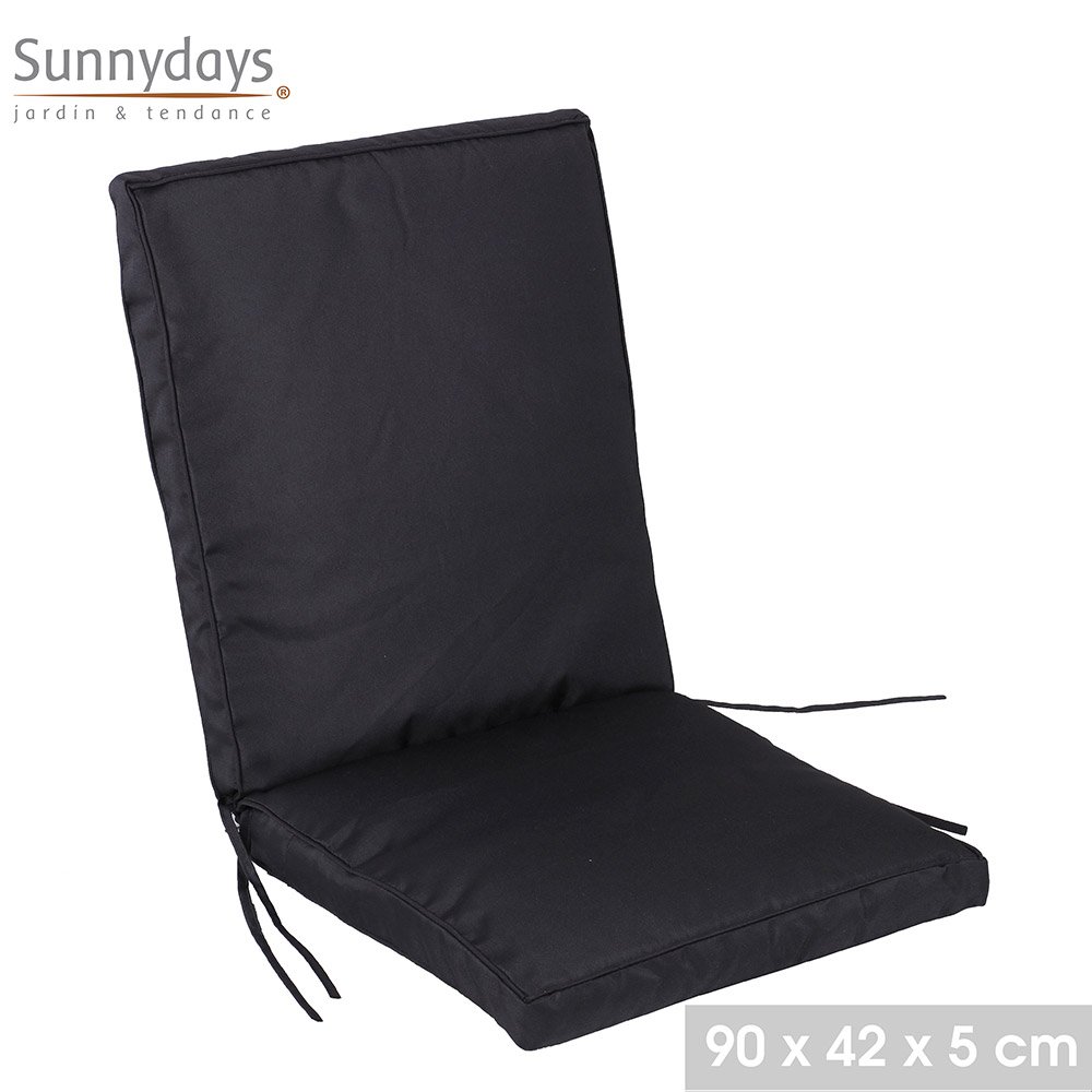 Coussin de fauteuil 90x42 cm noir - 3