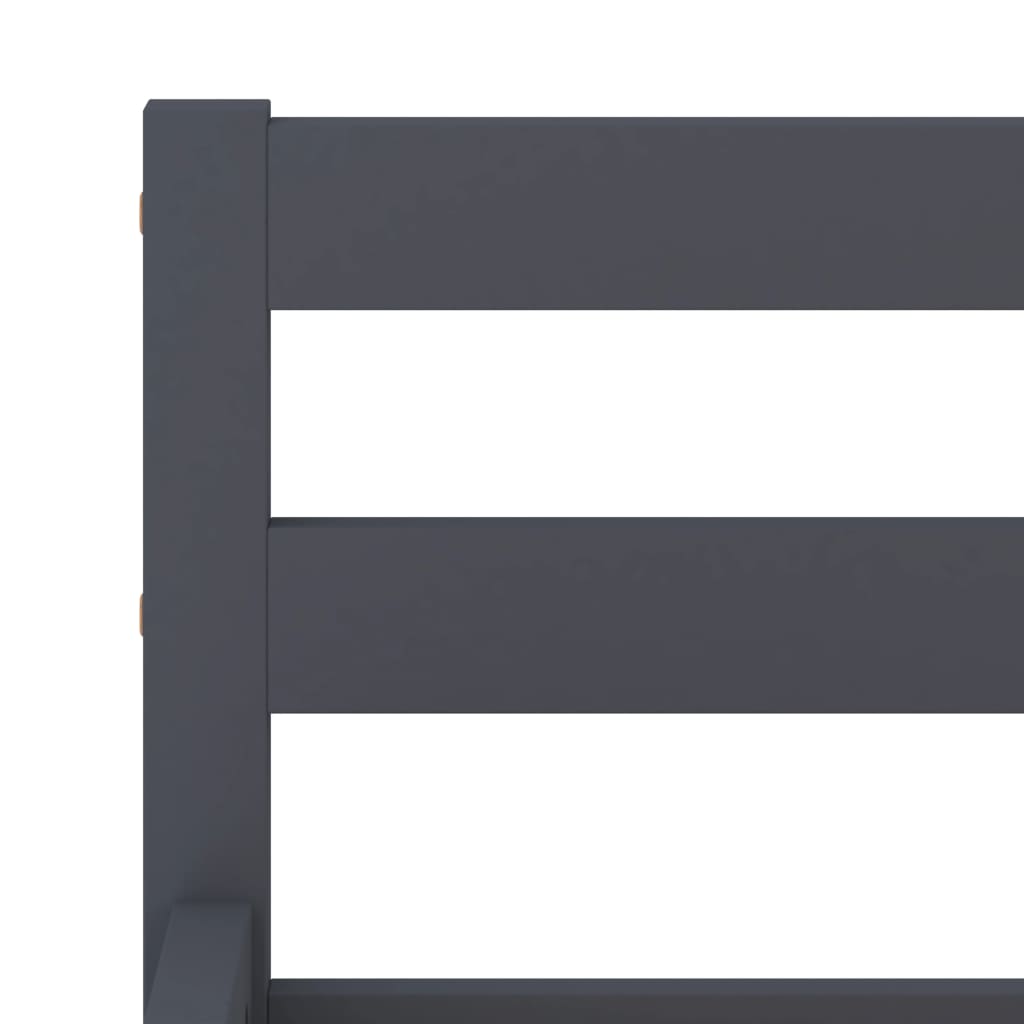 Cadre de lit sans matelas gris bois massif de pin 160 x 200 cm - 5