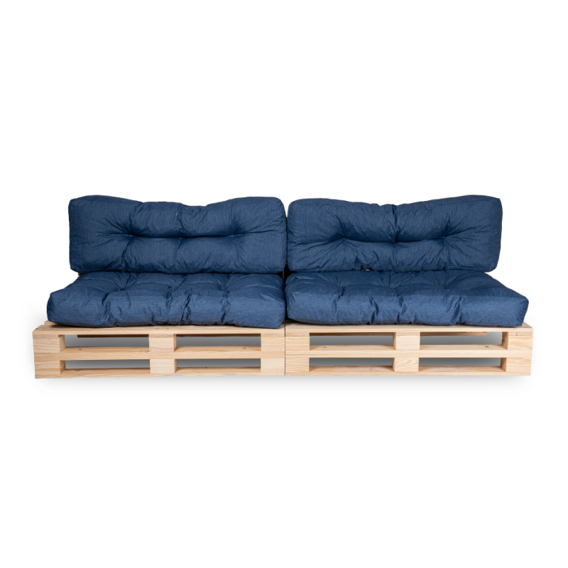 Coussins Palette lot x2 en polyester BANANAIR 120x80cm/120x40cm Bleu - 3