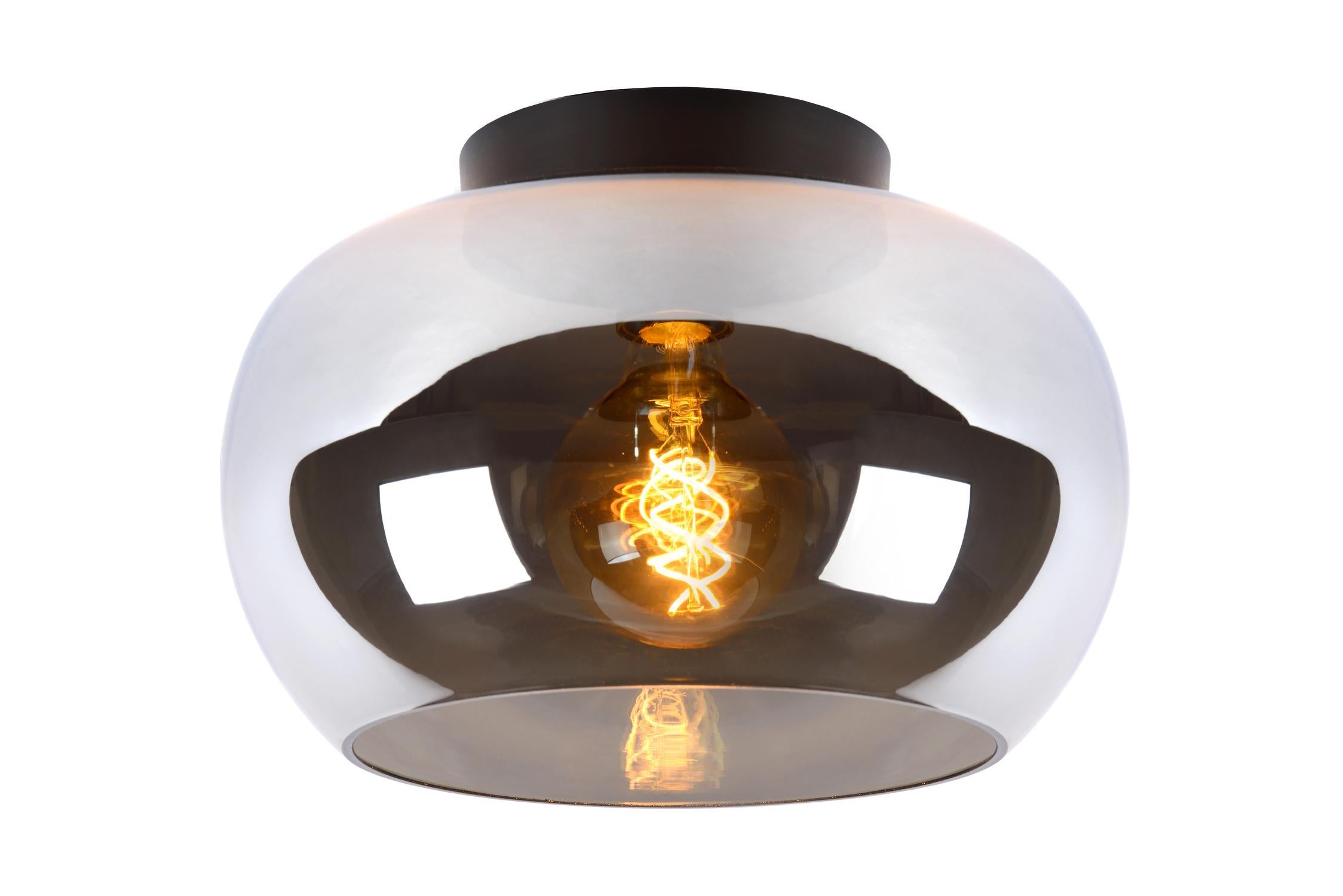 Lampa sufitowa JUDI szaro-czarna 1xE27x40W szkło wym:20x30,5x30,5cm IP20 Lucide