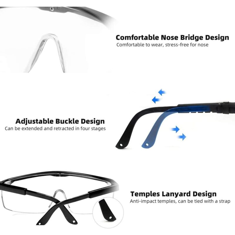 Trois paires de lunettes de sécurité, adaptées aux lieux de travail, aux chantiers de construction, au soudage et autres situations similaires. - 2