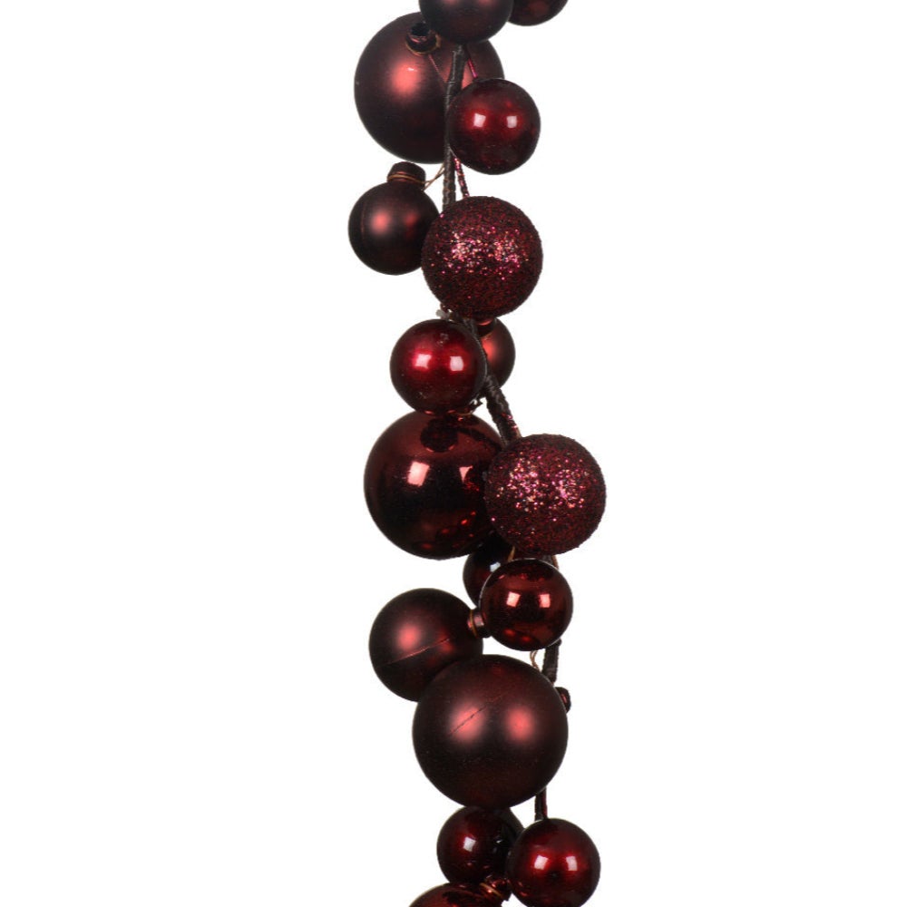 Guirlande de Noël avec boules colorées, décoration de Noël d'intérieur, Ø 6 cm, rouge - 5