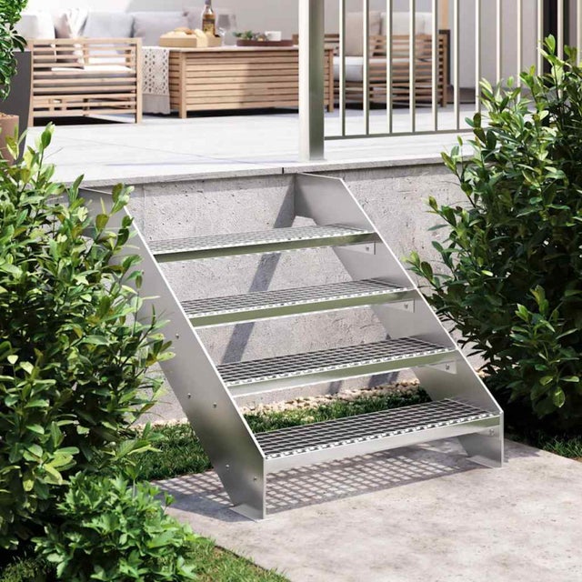 Degrau em grade 80x24x7 cm aço galvanizado 80 x 24 x 7 cm / Plateado